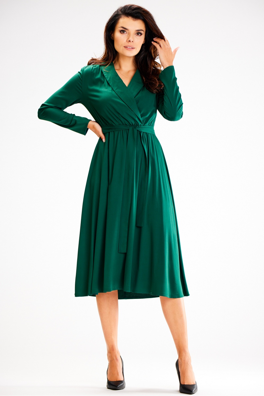 Sukienka Model A604 Bottle Green - awama - obrazek 2