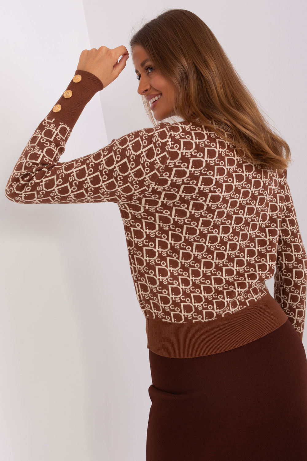 Sweter Damski Model AT-SW-2342.46P Brown - AT - obrazek 3