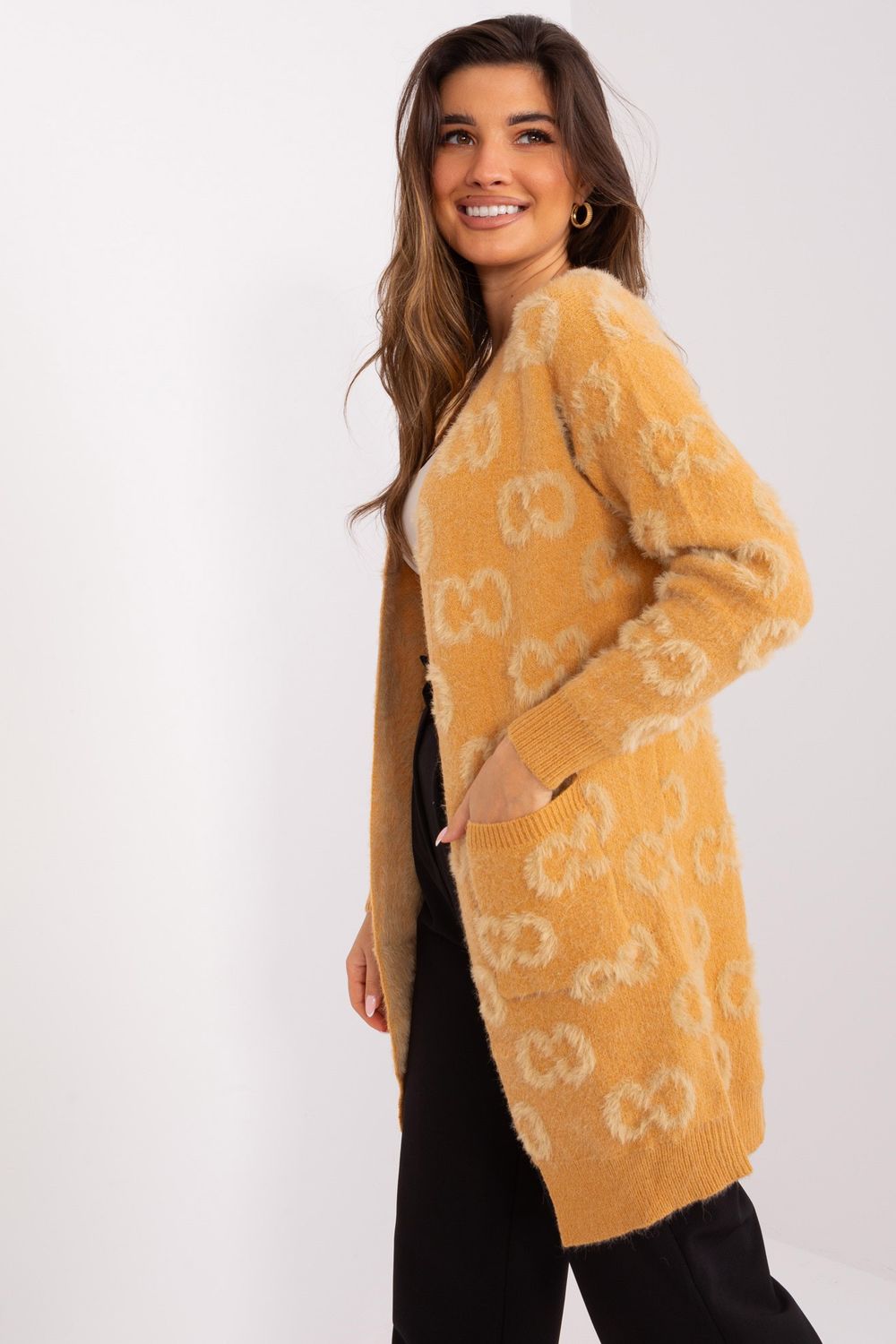 Sweter Kardigan Model AT-SW-234502.38X Camel - AT - obrazek 2