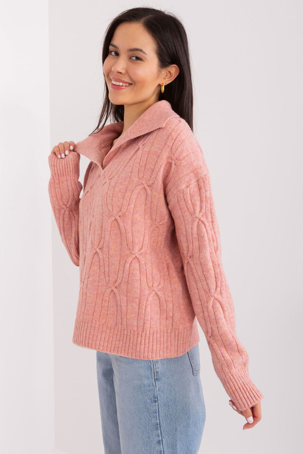 Sweter Damski Model AT-SW-2349-2.96 Dark Pink - AT - obrazek 2