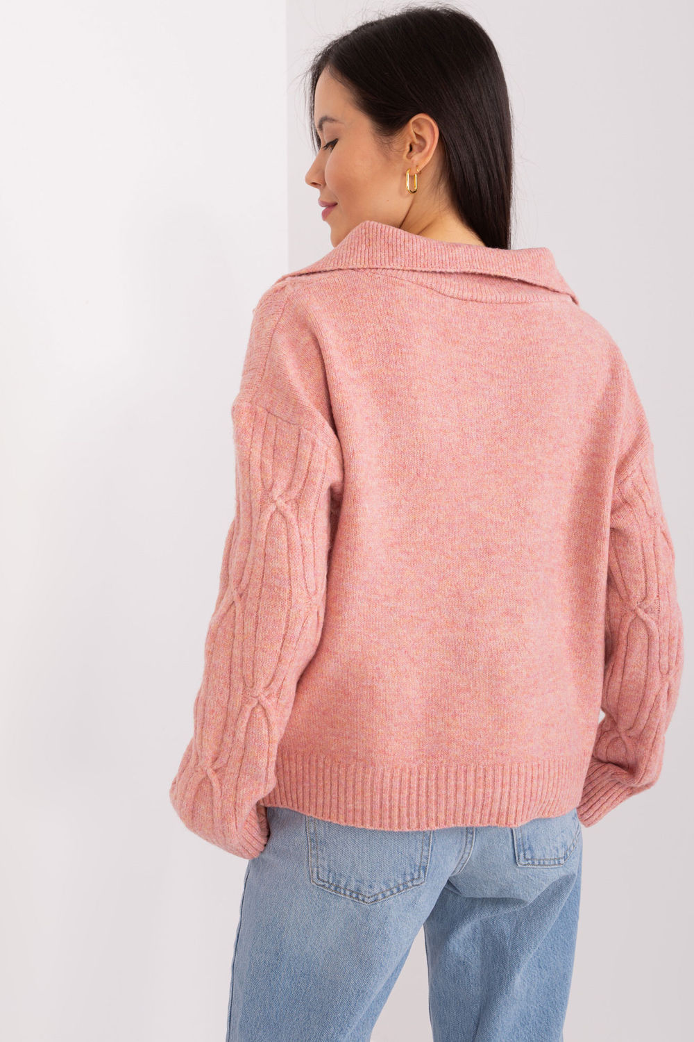 Sweter Damski Model AT-SW-2349-2.96 Dark Pink - AT - obrazek 3