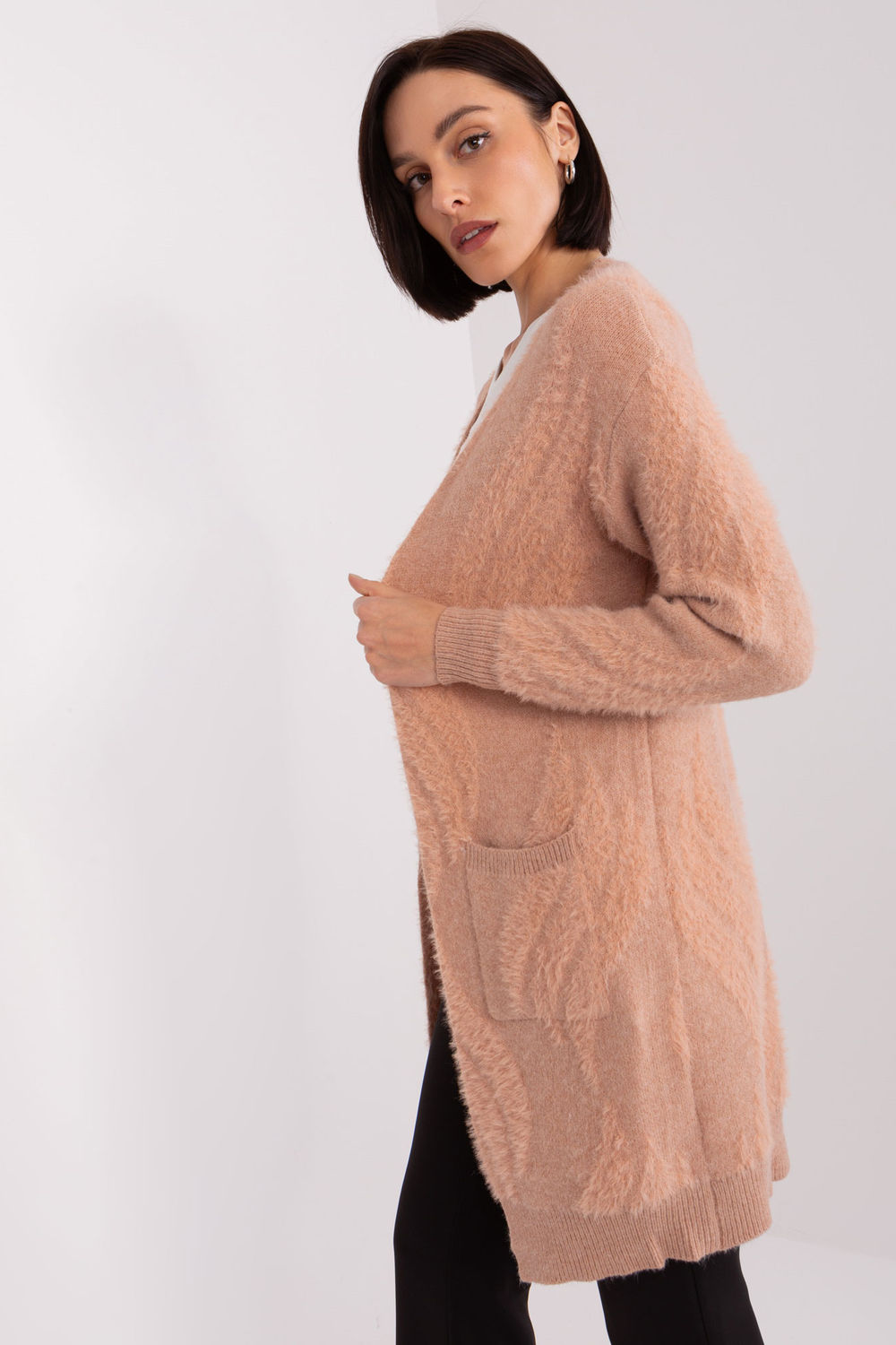 Sweter Kardigan Model AT-SW-234501.00P Brzoskwinia - AT - obrazek 2