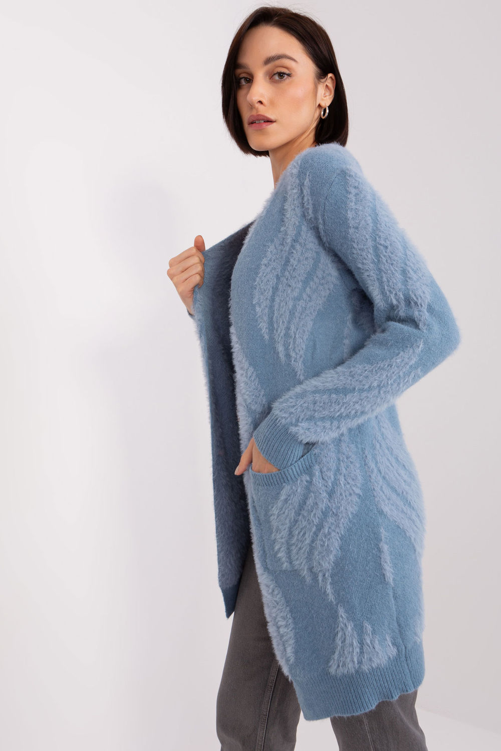 Sweter Kardigan Model AT-SW-234501.00P Blue - AT - obrazek 2