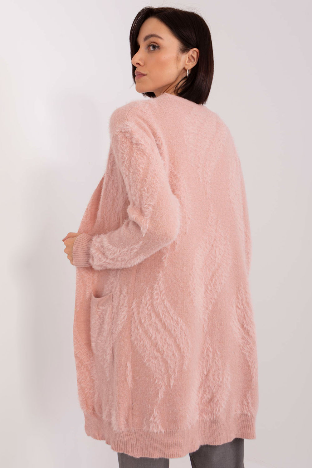 Sweter Kardigan Model AT-SW-234501.00P Light Pink - AT - obrazek 3
