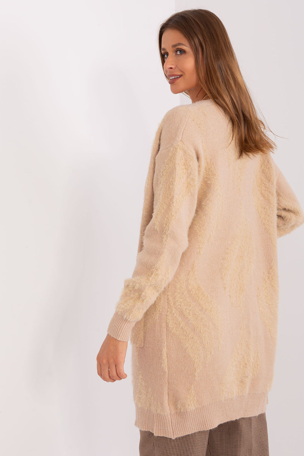 Sweter Kardigan Model AT-SW-234501.00P Beige - AT - obrazek 3
