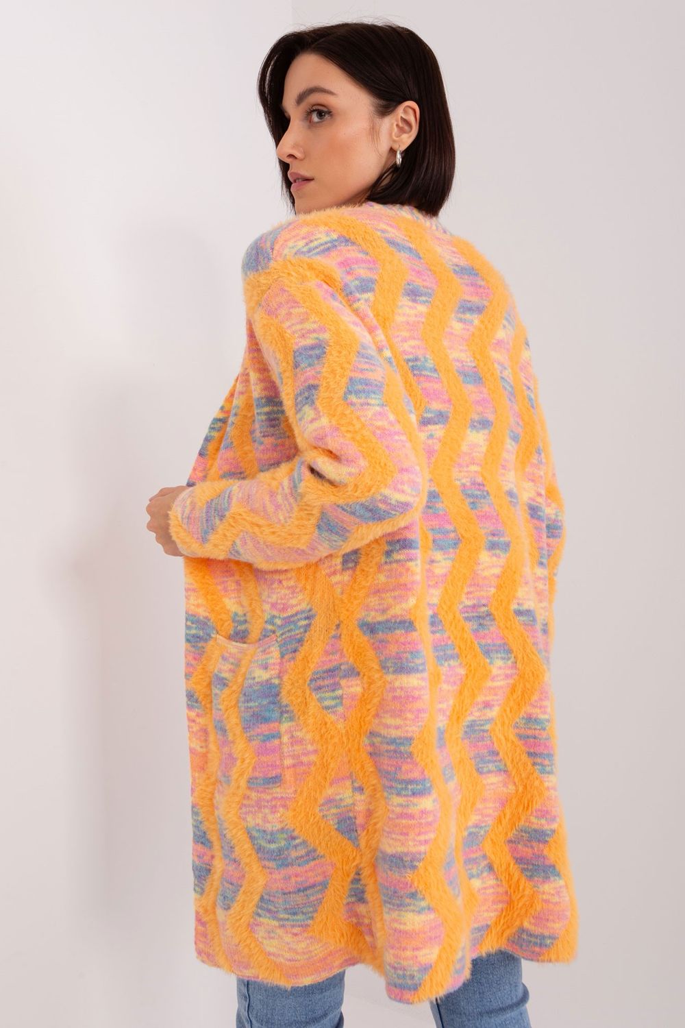 Sweter Kardigan Model AT-SW-234701.34 Orange - AT - obrazek 3
