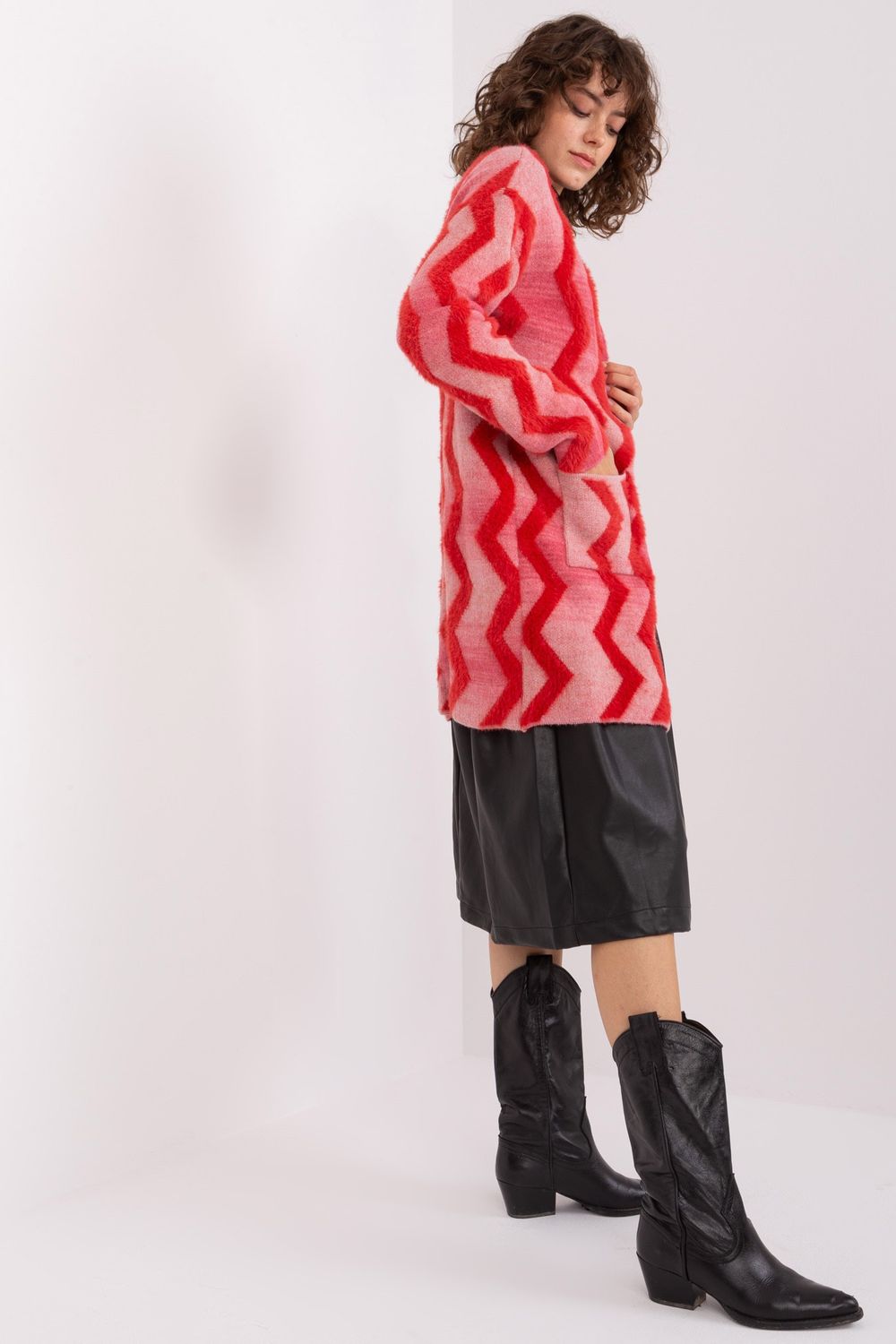 Sweter Kardigan Model AT-SW-234701.34 Red - AT - obrazek 2