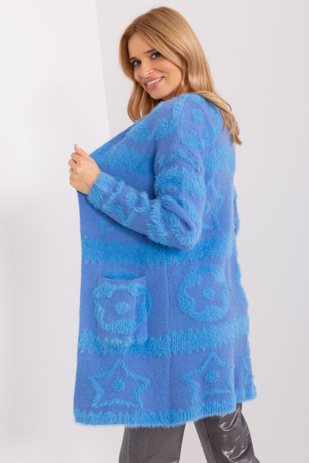 Sweter Kardigan Model AT-SW-234503.00P Blue - AT - obrazek 2