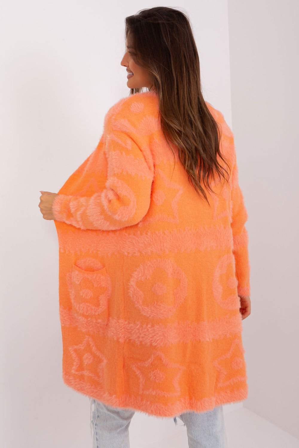 Sweter Kardigan Model AT-SW-234503.00P Orange - AT - obrazek 3