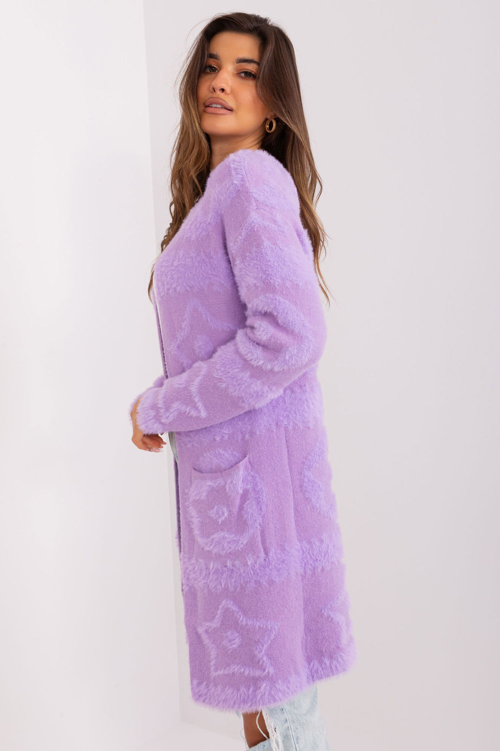 Sweter Kardigan Model AT-SW-234503.00P Light Violet - AT - obrazek 2