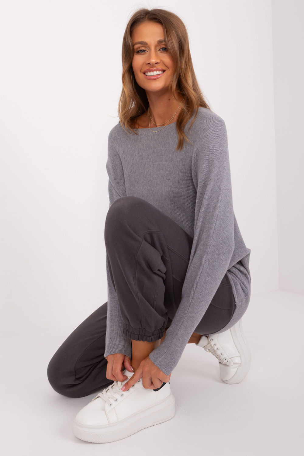 Sweter Damski Model PM-SW-PM-3588.00X Grey - Factory Price - obrazek 2