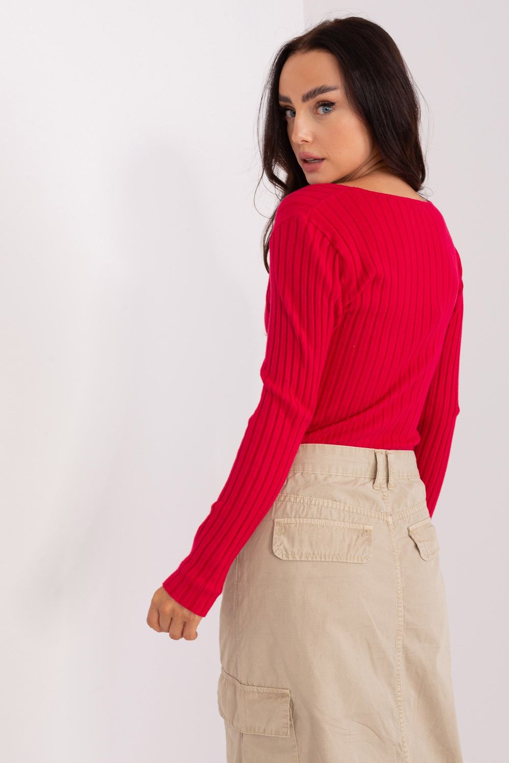 Sweter Damski Model PM-SW-PM1088.25 Red - Factory Price - obrazek 3