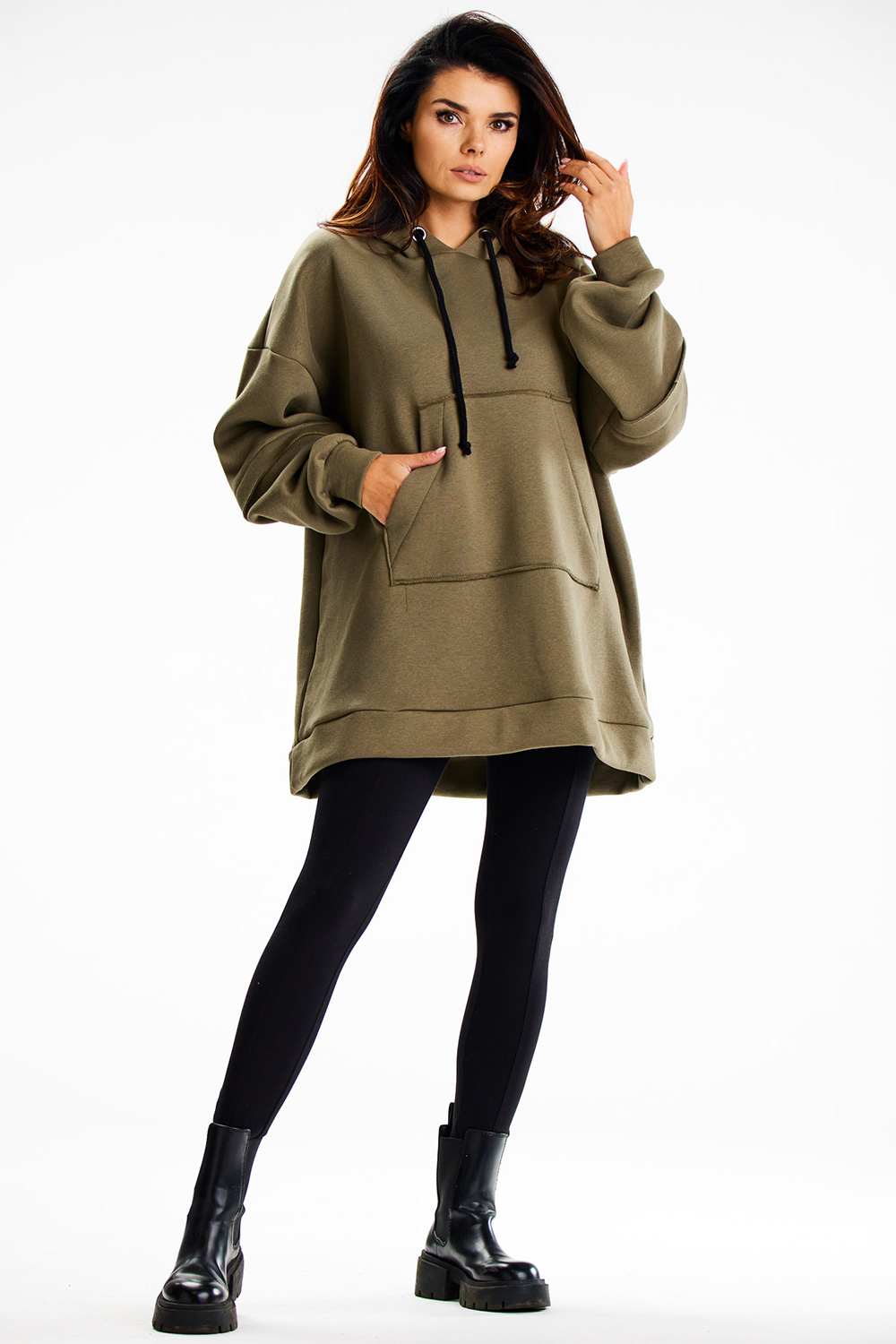 Bluza Damska Model M332 Khaki - Infinite You - obrazek 3