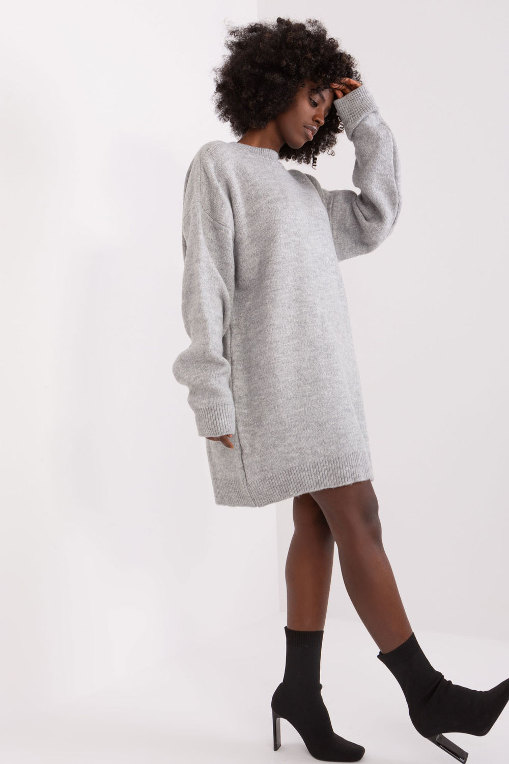 Sukienka Model LC-SK-0568.01P Grey - Rue Paris - obrazek 3