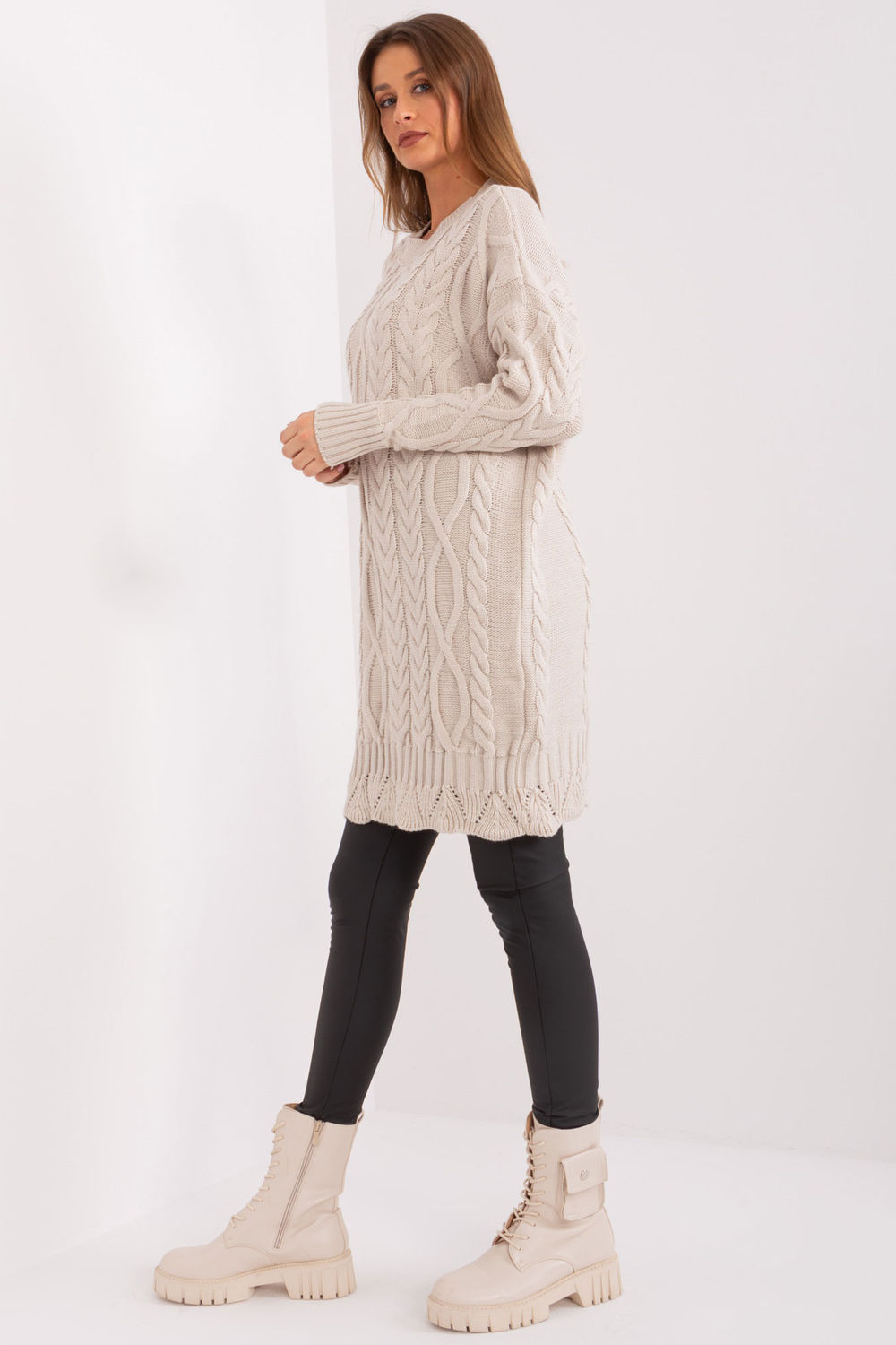Sukienka Model LC-SK-8012-2.25P Light Beige - Rue Paris - obrazek 2