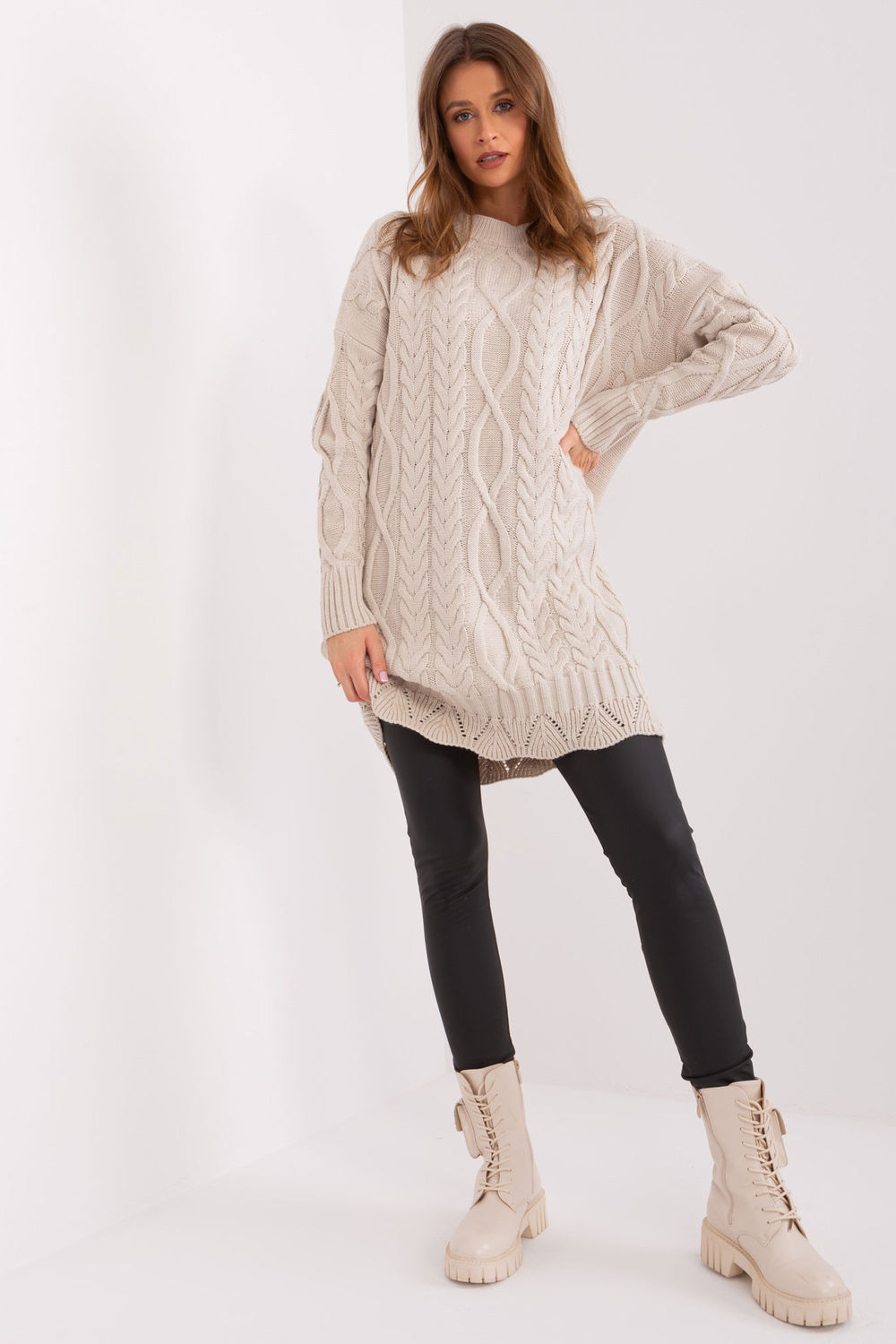 Sukienka Model LC-SK-8012-2.25P Light Beige - Rue Paris - obrazek 4