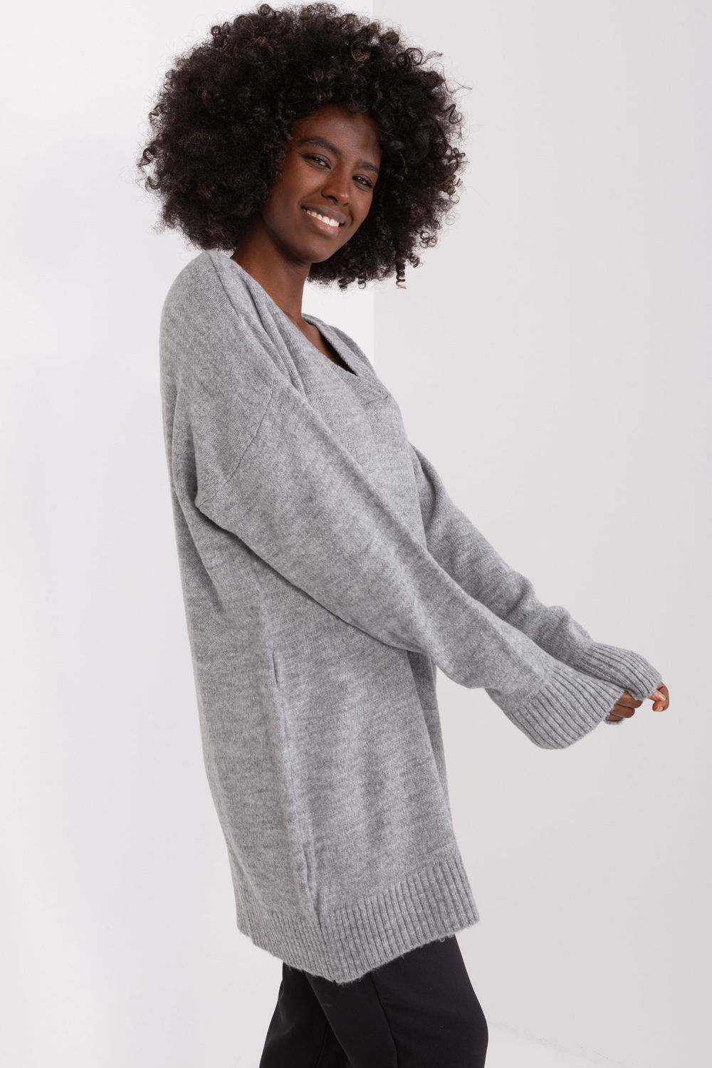 Sweter Damski Model BA-SW-0577.36X Grey - Badu - obrazek 4