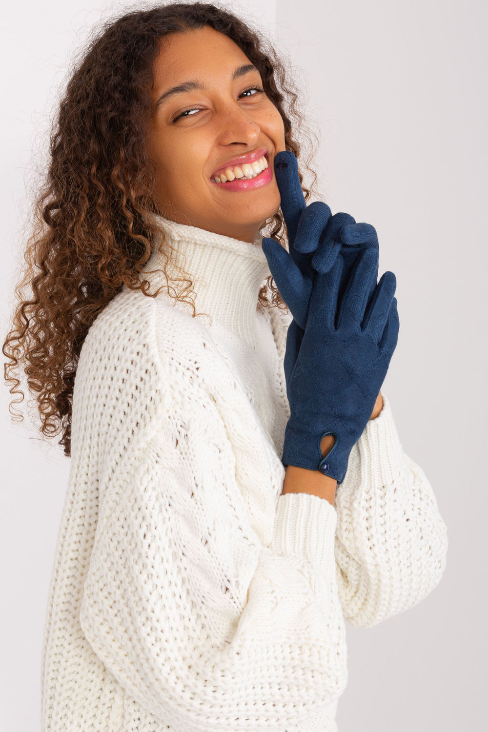 Rękawiczki ModelAT-RK-239502.87 Dark Blue - AT - obrazek 2