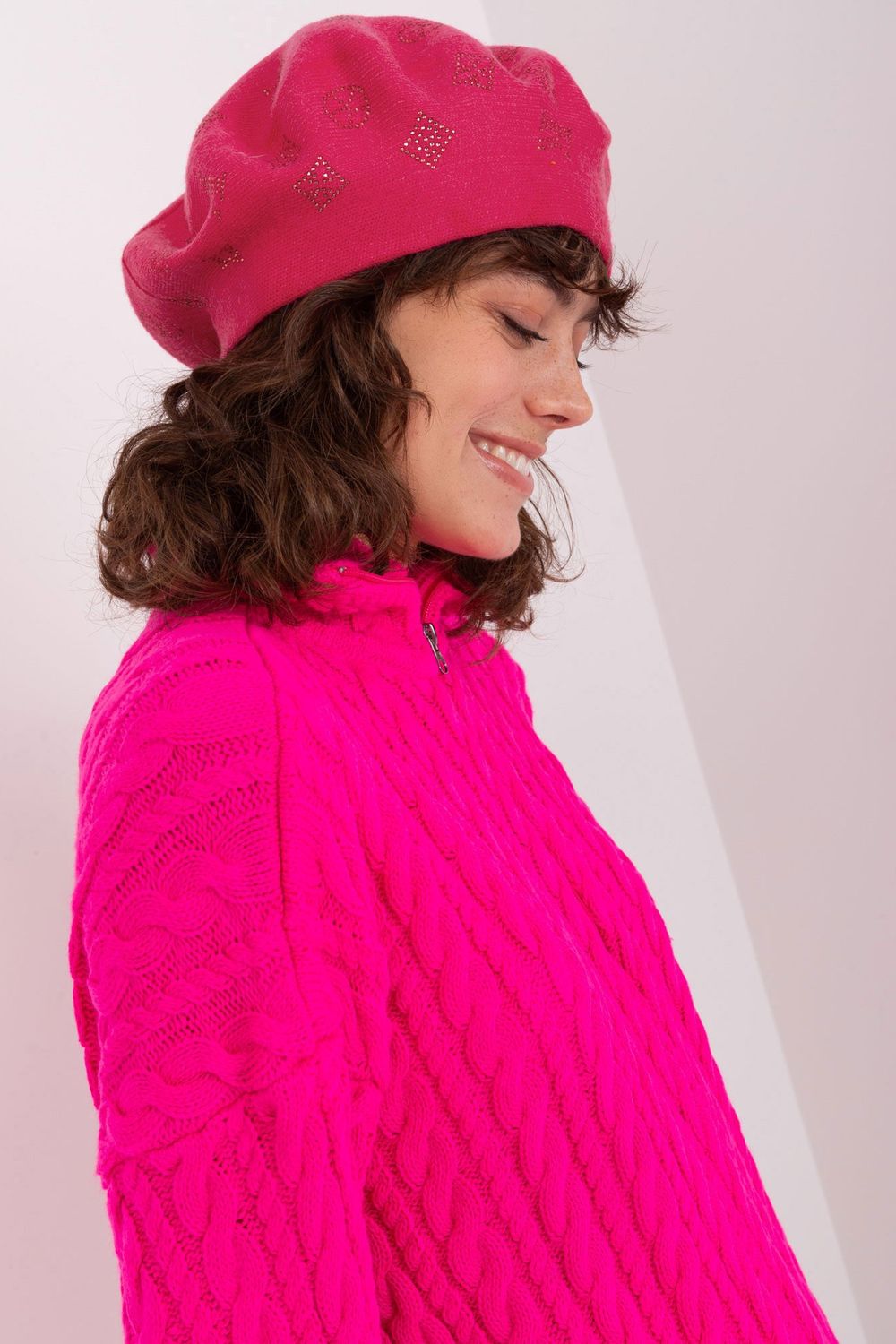 Beret Model AT-CZ-2318.27 Fuksja - AT - obrazek 4