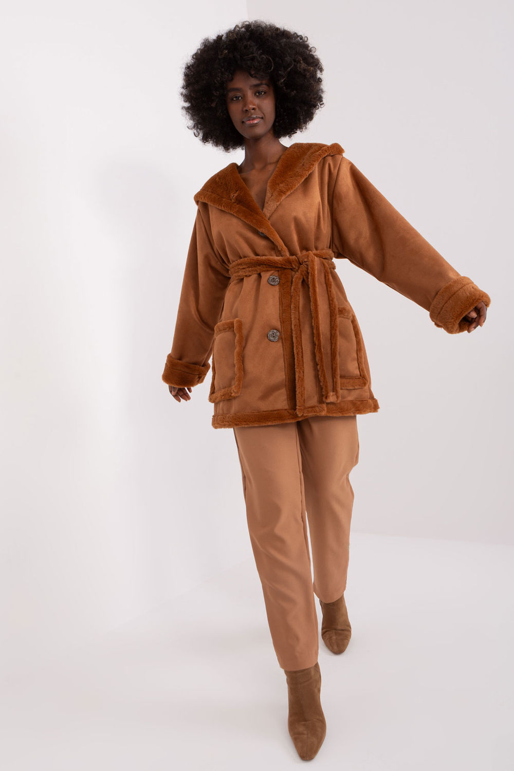 Płaszcz Damski Model LK-KR-509459.96P Light Brown - Lakerta - obrazek 2