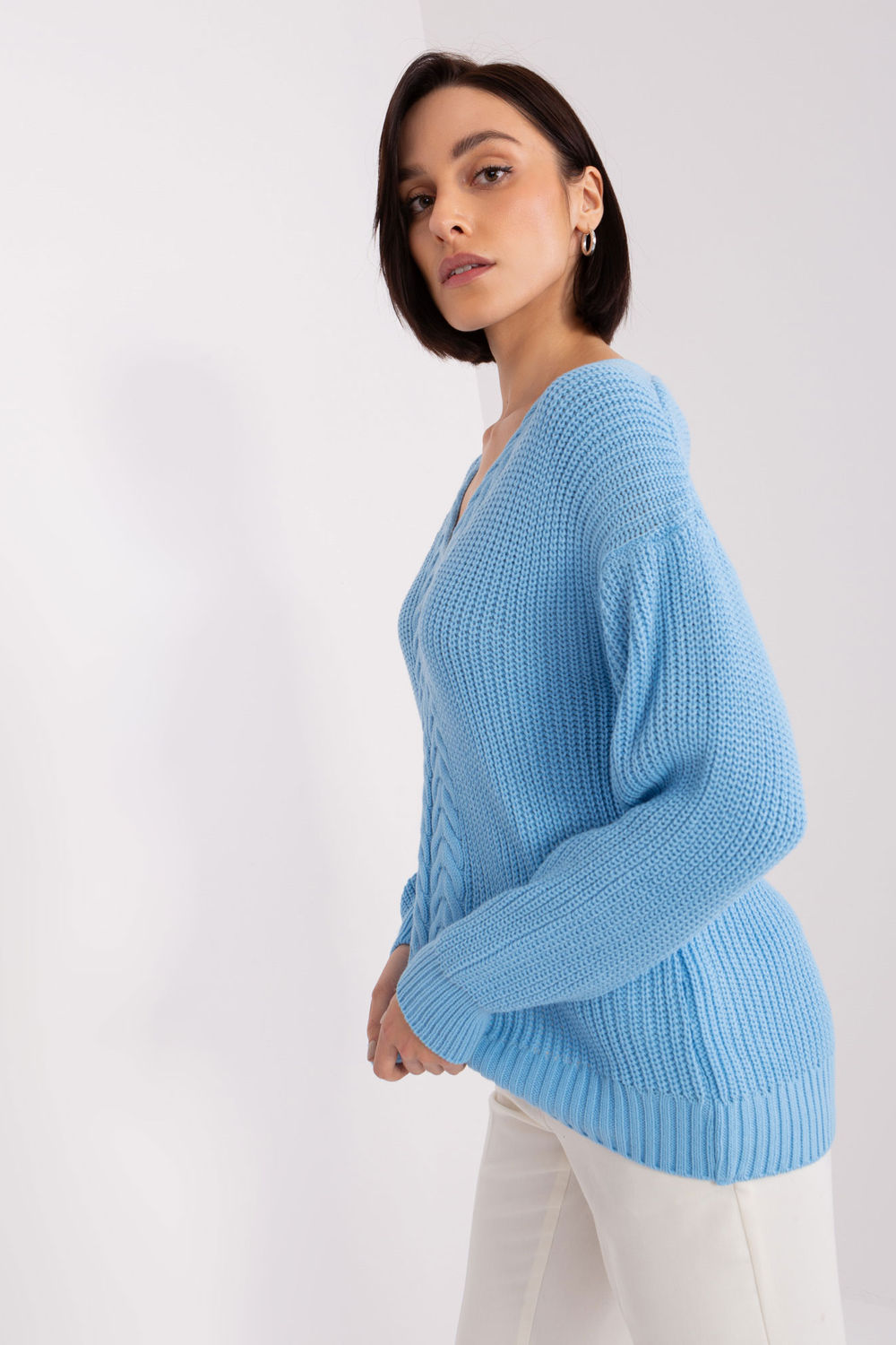 Sweter Damski Model BA-SW-8028.32 Light Blue - Badu - obrazek 2