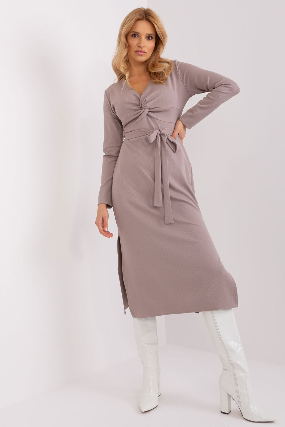 Sukienka Model LK-SK-509456.99 Dark Beige - Lakerta - obrazek 2