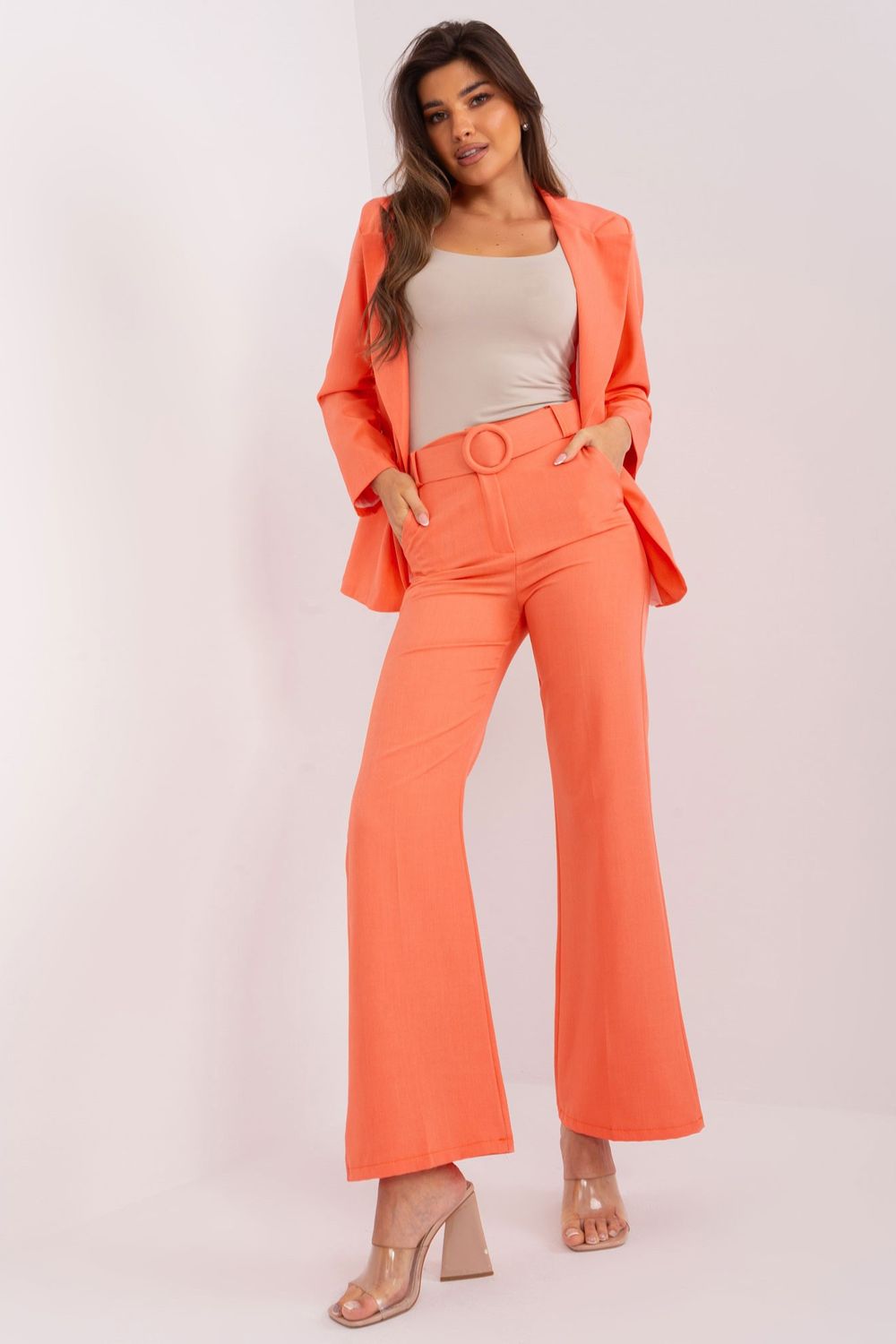Spodnie Damskie Model DHJ-SP-18737.20 Fluo Orange - Italy Moda - obrazek 2