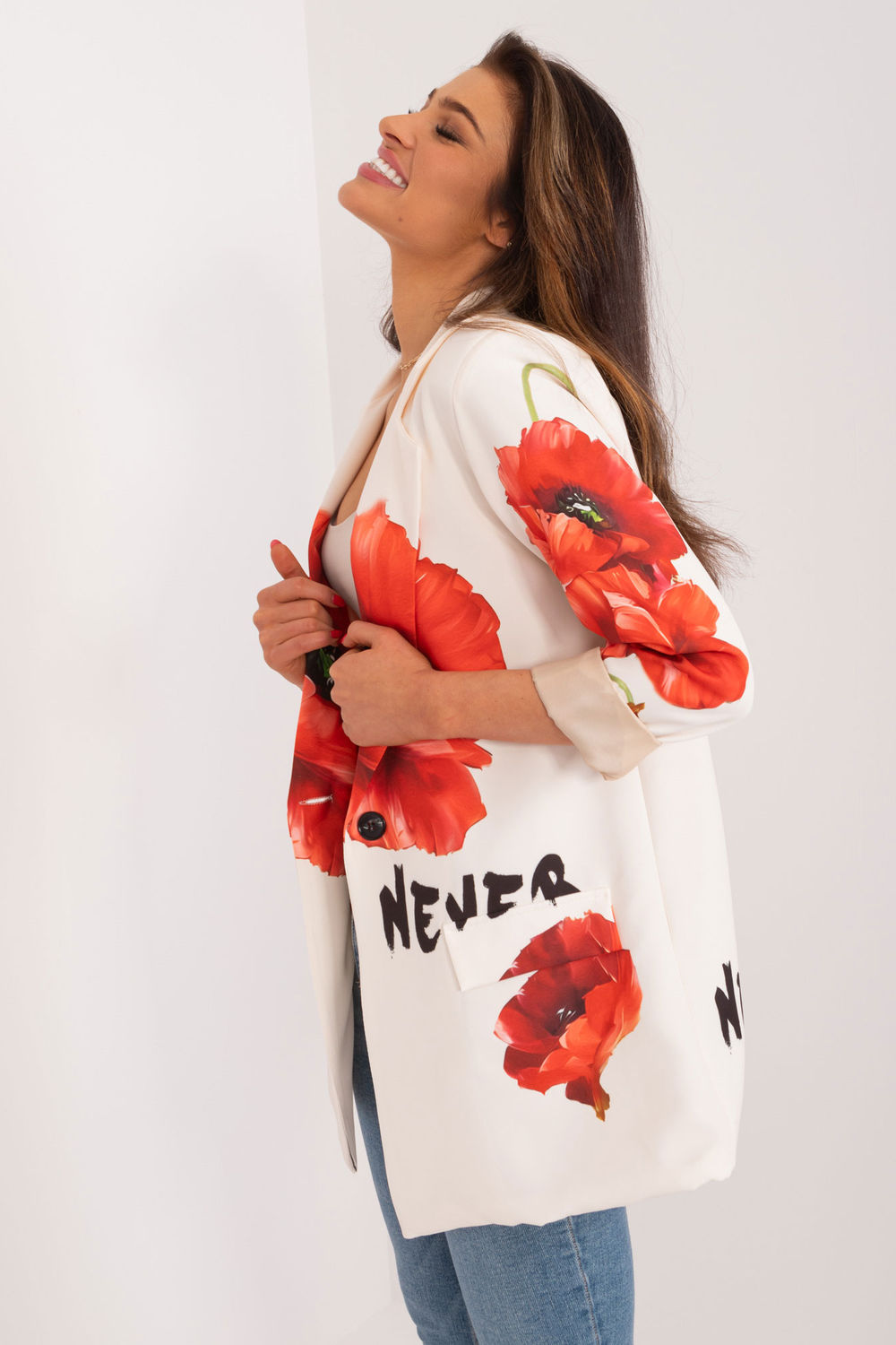 Marynarka Model DHJ-MA-18525-2.36 Ecru - Italy Moda - obrazek 2