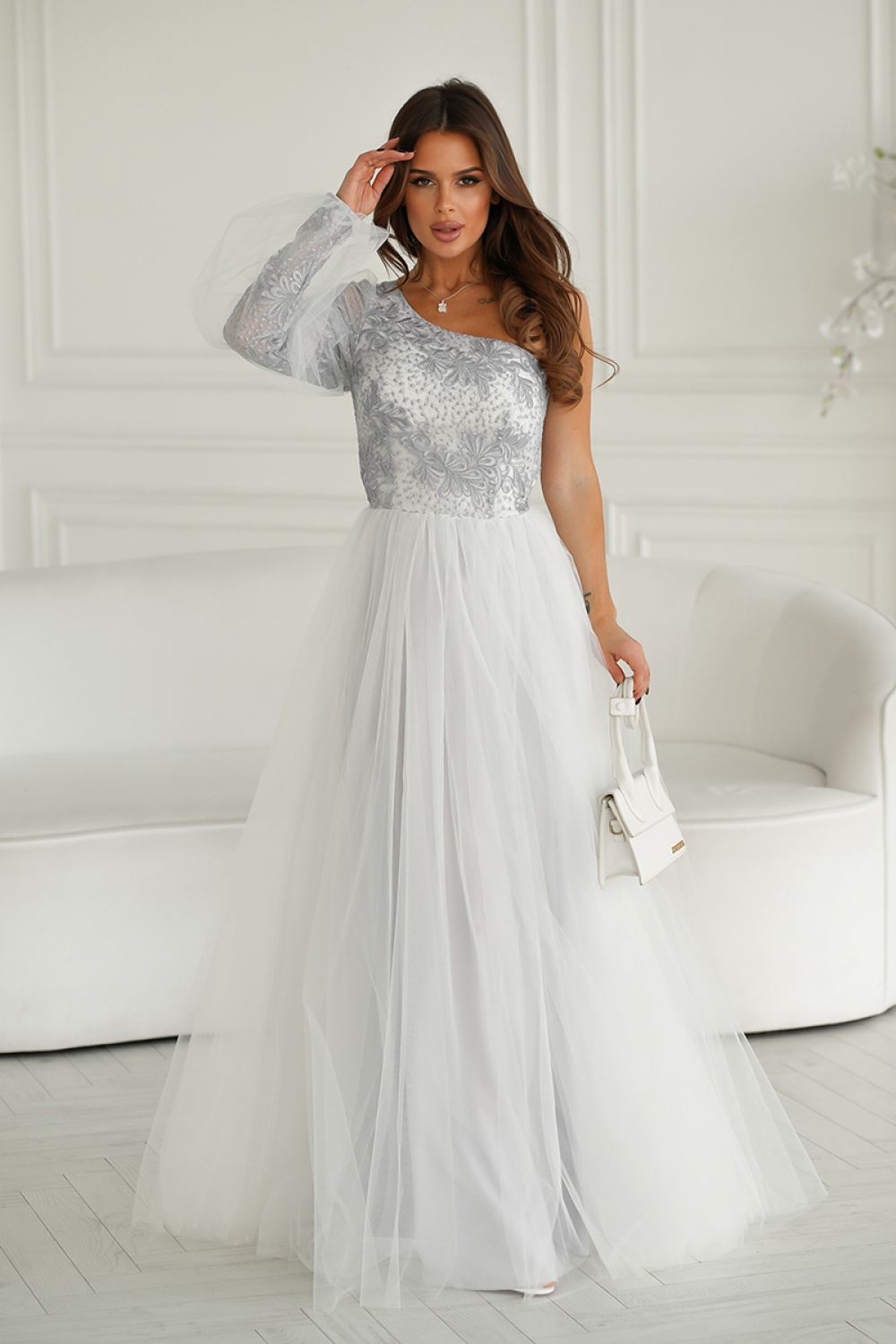 Sukienka Model 303-03 Grey - Bicotone - obrazek 2