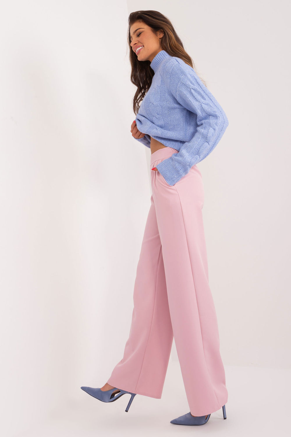 Spodnie Damskie Model WN-SP-8247.06 Light Pink - Rue Paris - obrazek 2