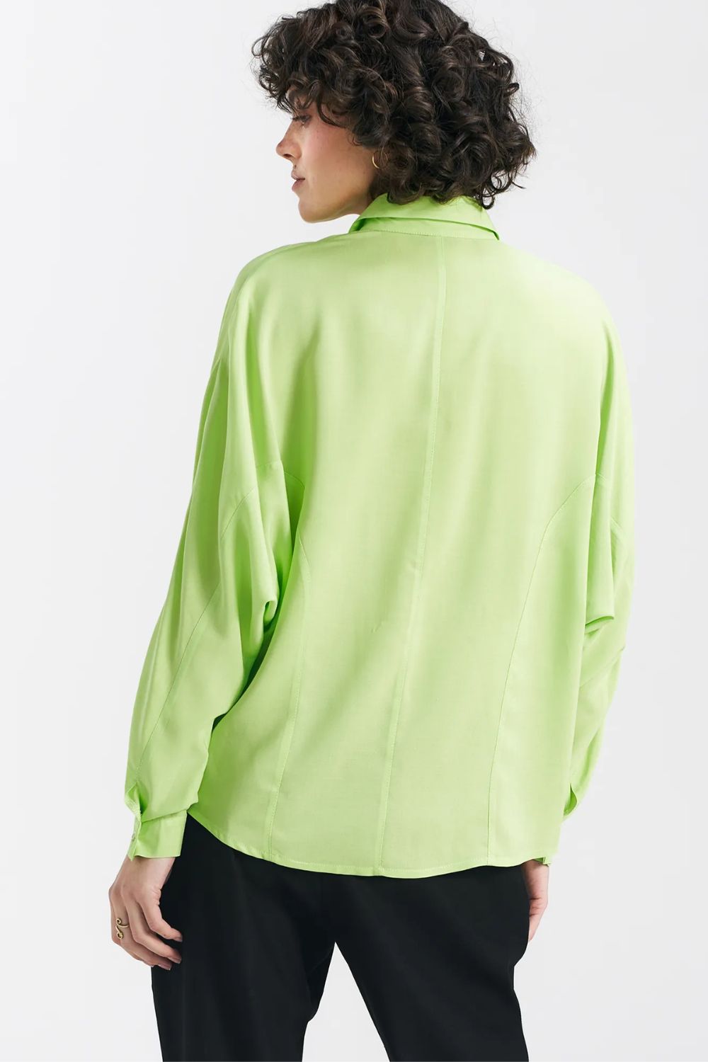 Bluzka oversize fason nietoperz B158 Limonka - Nife - obrazek 3
