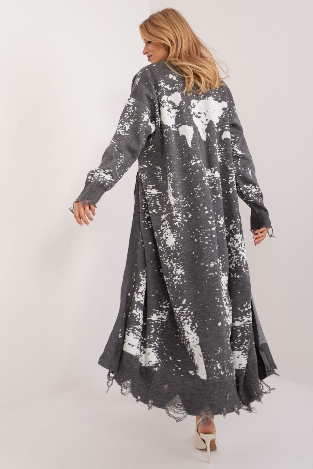 Sweter Kardigan Model BA-SW-14105.27 Dark Grey - Badu - obrazek 3