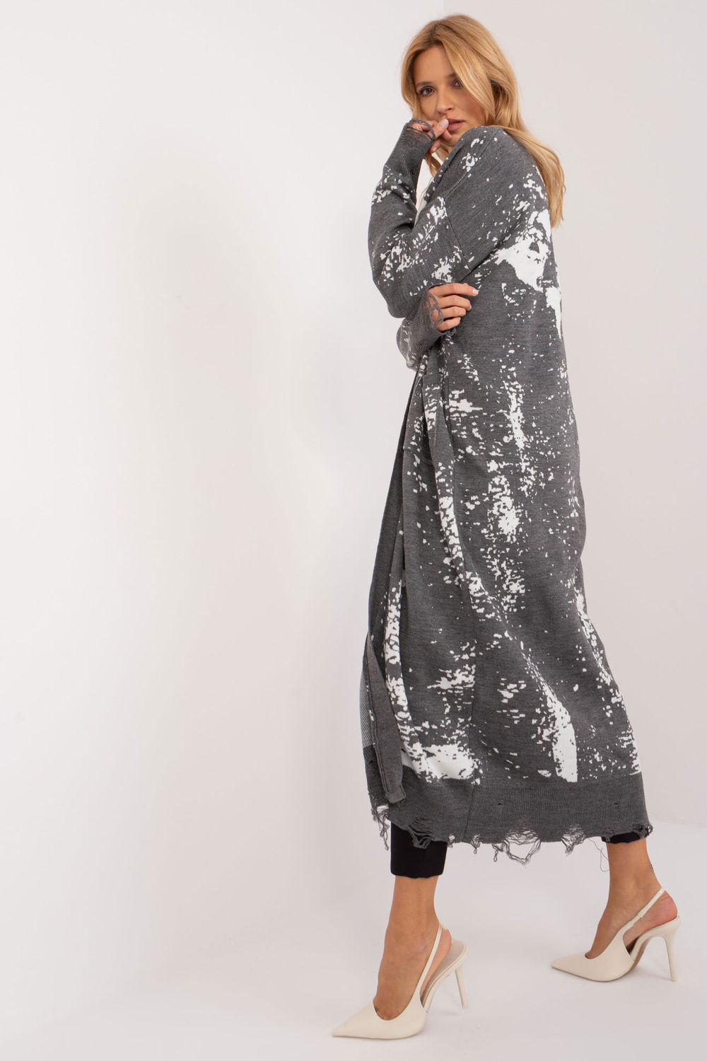 Sweter Kardigan Model BA-SW-14105.27 Dark Grey - Badu - obrazek 4