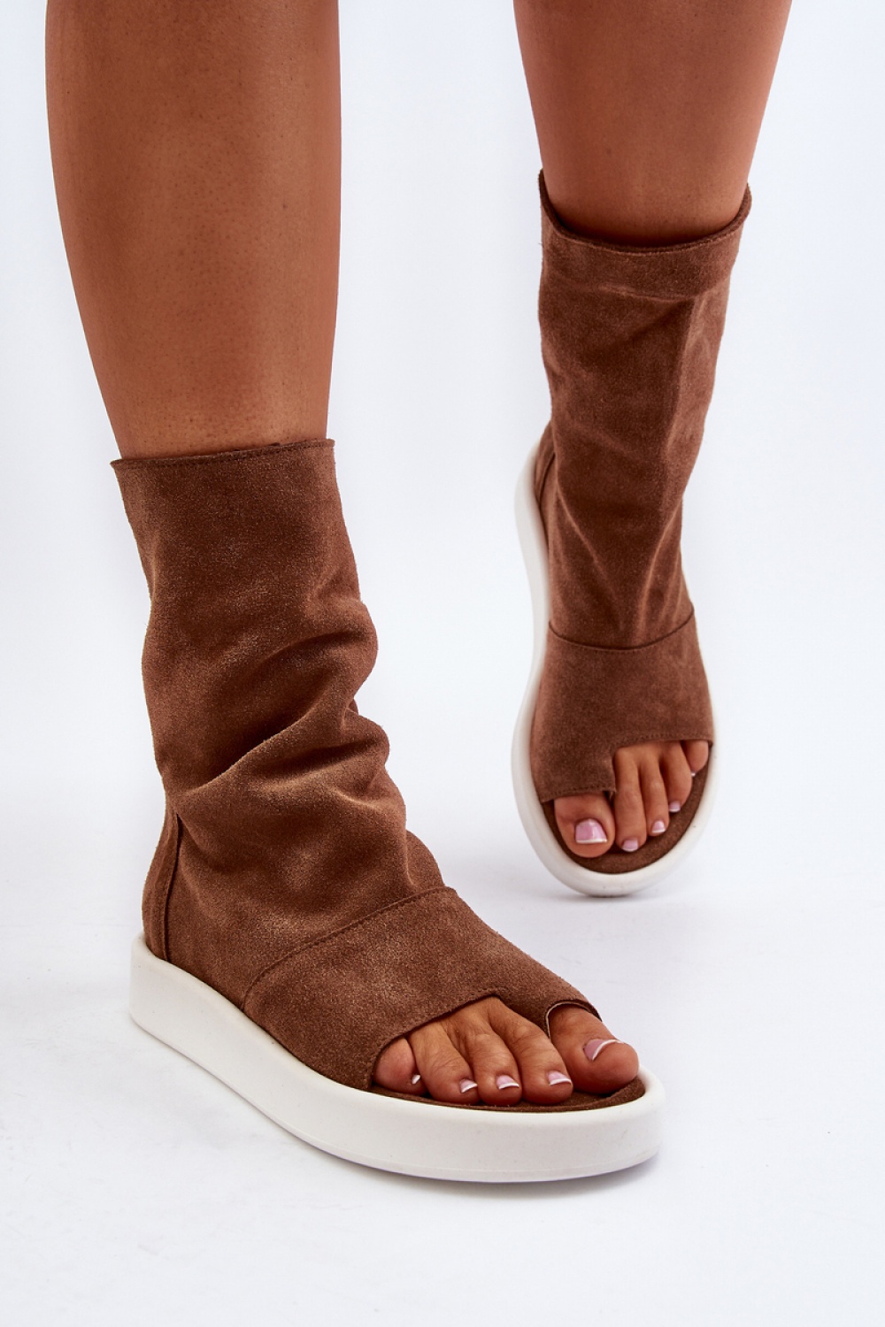 Sandały Model Zazoo 3441 Brown Zamsz - Step in style - obrazek 3