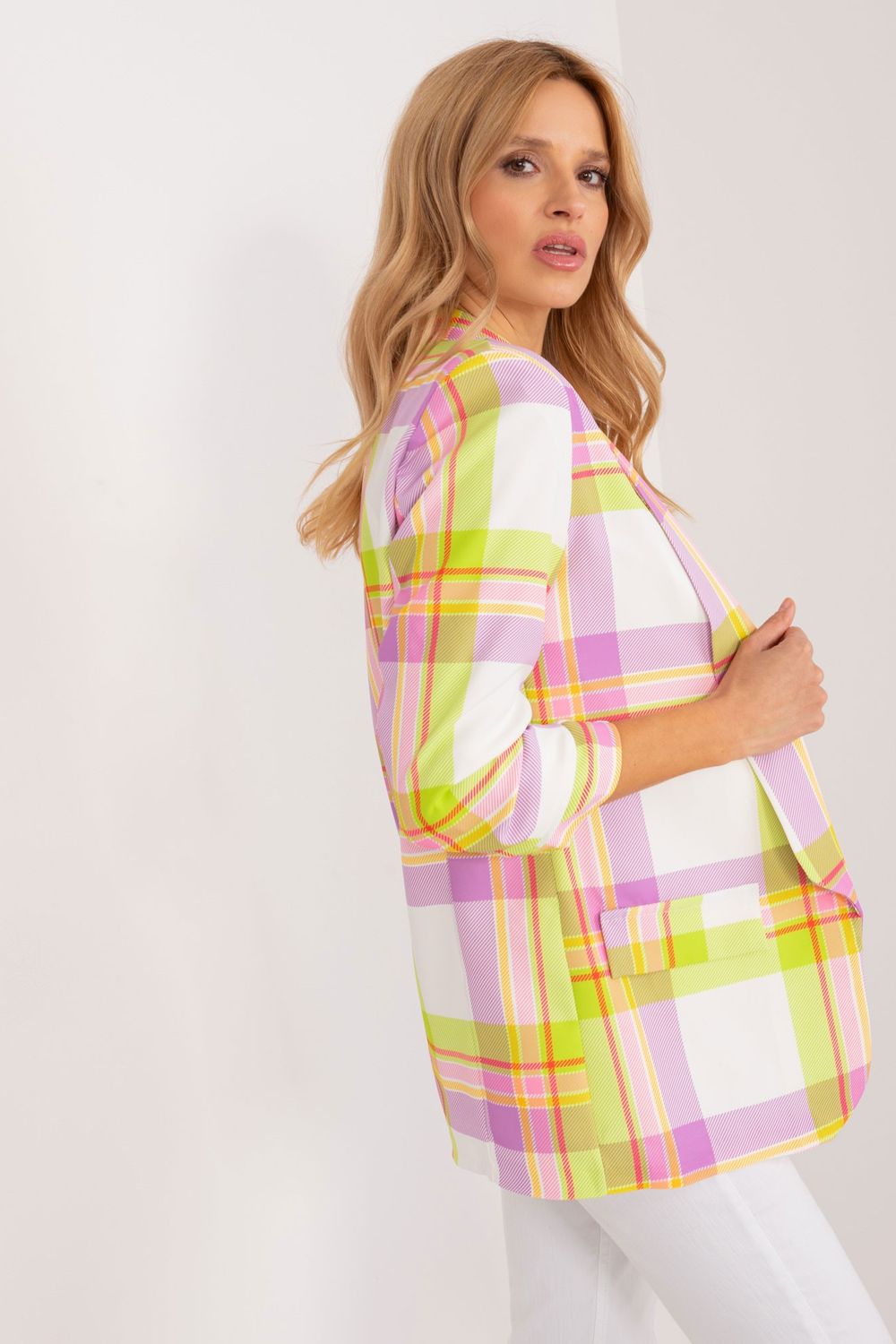 Marynarka Model DHJ-MA-18922.43 Limonka - Italy Moda - obrazek 2