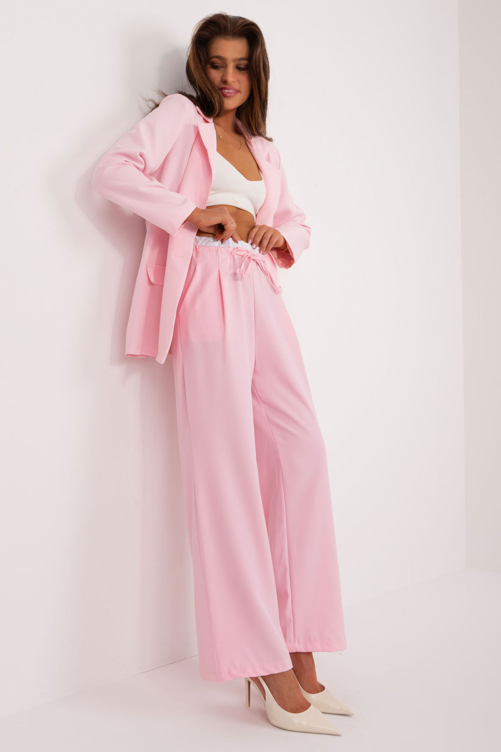 Spodnie Damskie Model DHJ-SP-A7327TR.28 Light Pink - Italy Moda - obrazek 2