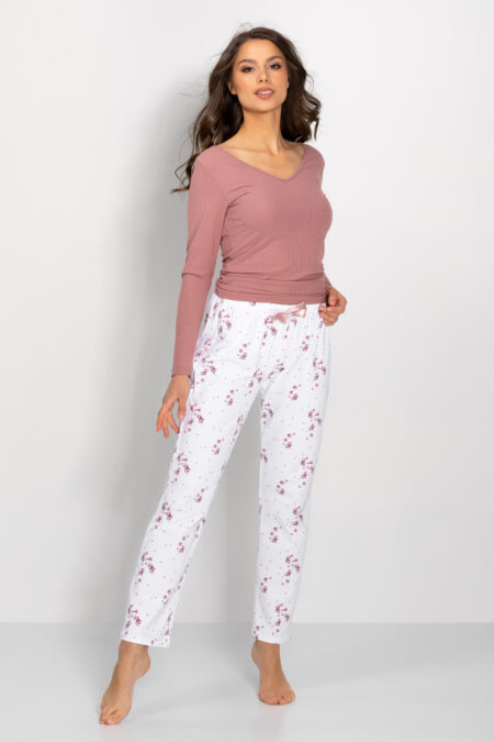 Piżama Damska Model Anabelle 170008 Rose/White - Momenti Per Me
