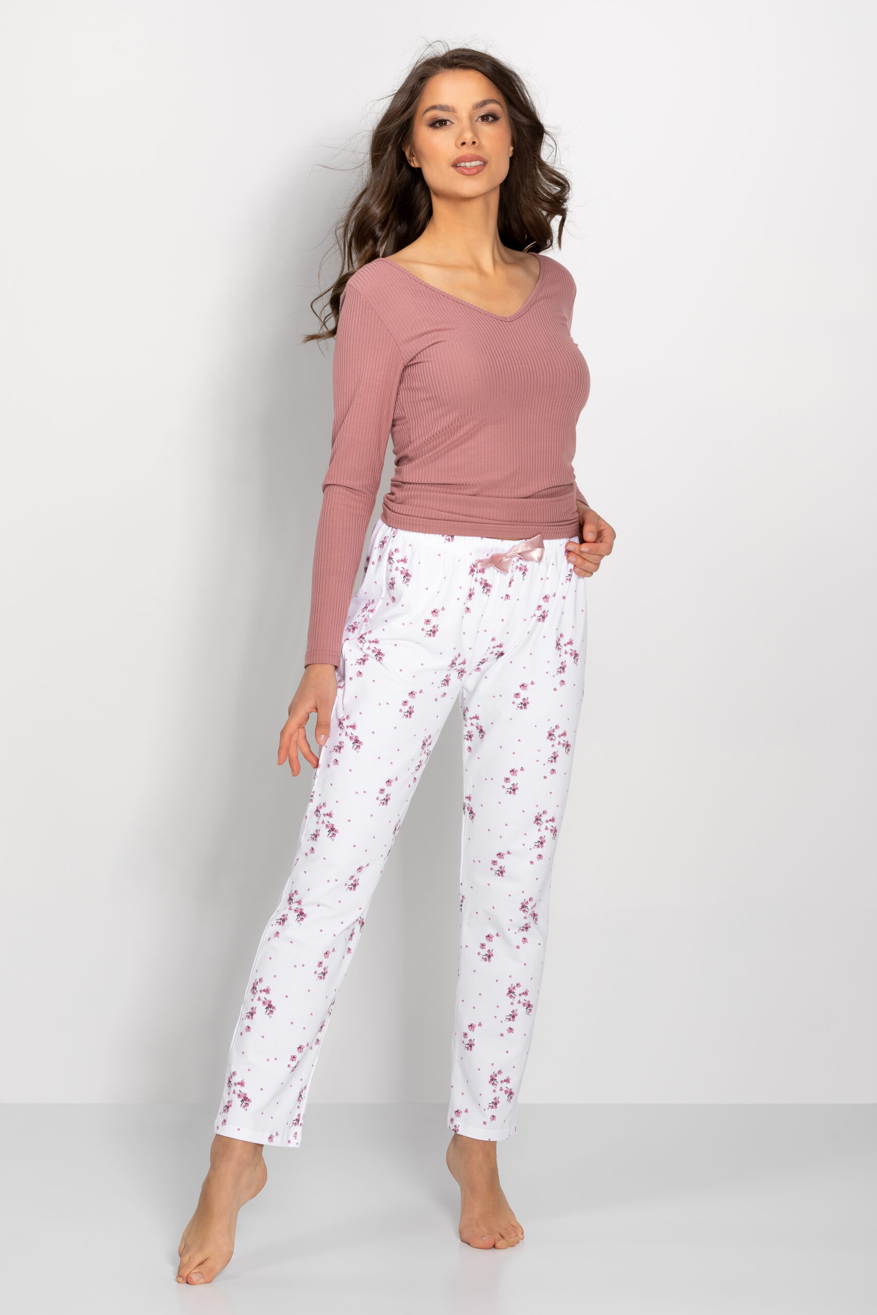 Piżama Damska Model Anabelle 170008 Rose/White - Momenti Per Me
