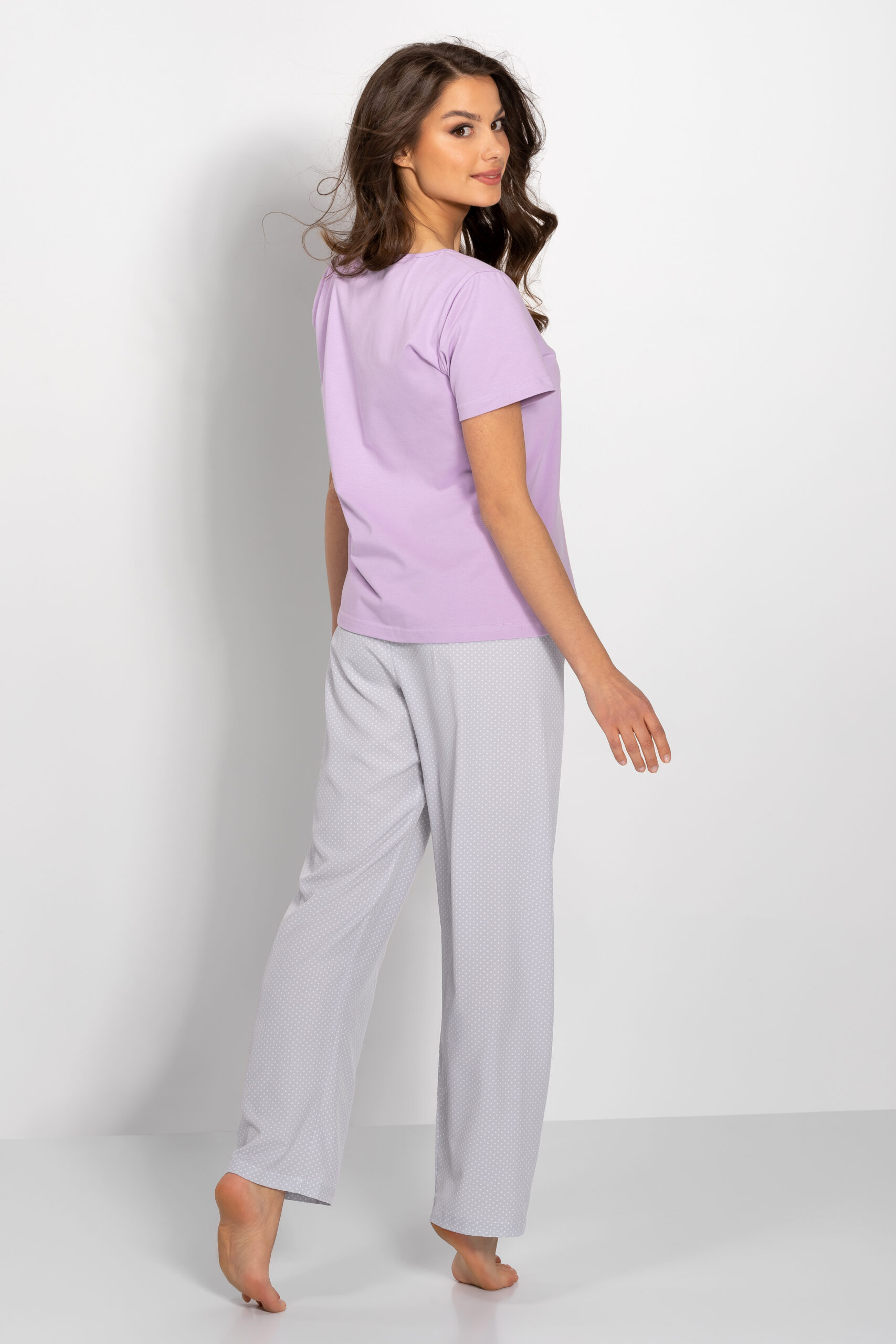 Piżama Damska Model Caroline 223854 Lila/Grey - Momenti Per Me - obrazek 2