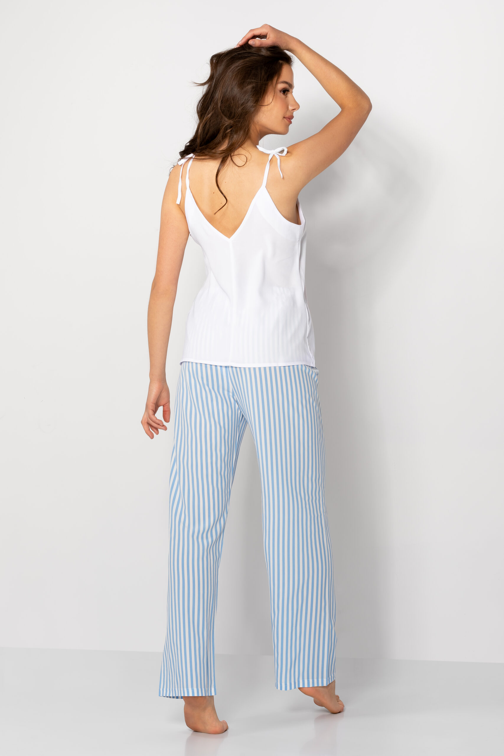 Piżama Damska Model Erica 223812 White/Baby Blue - Momenti Per Me - obrazek 2