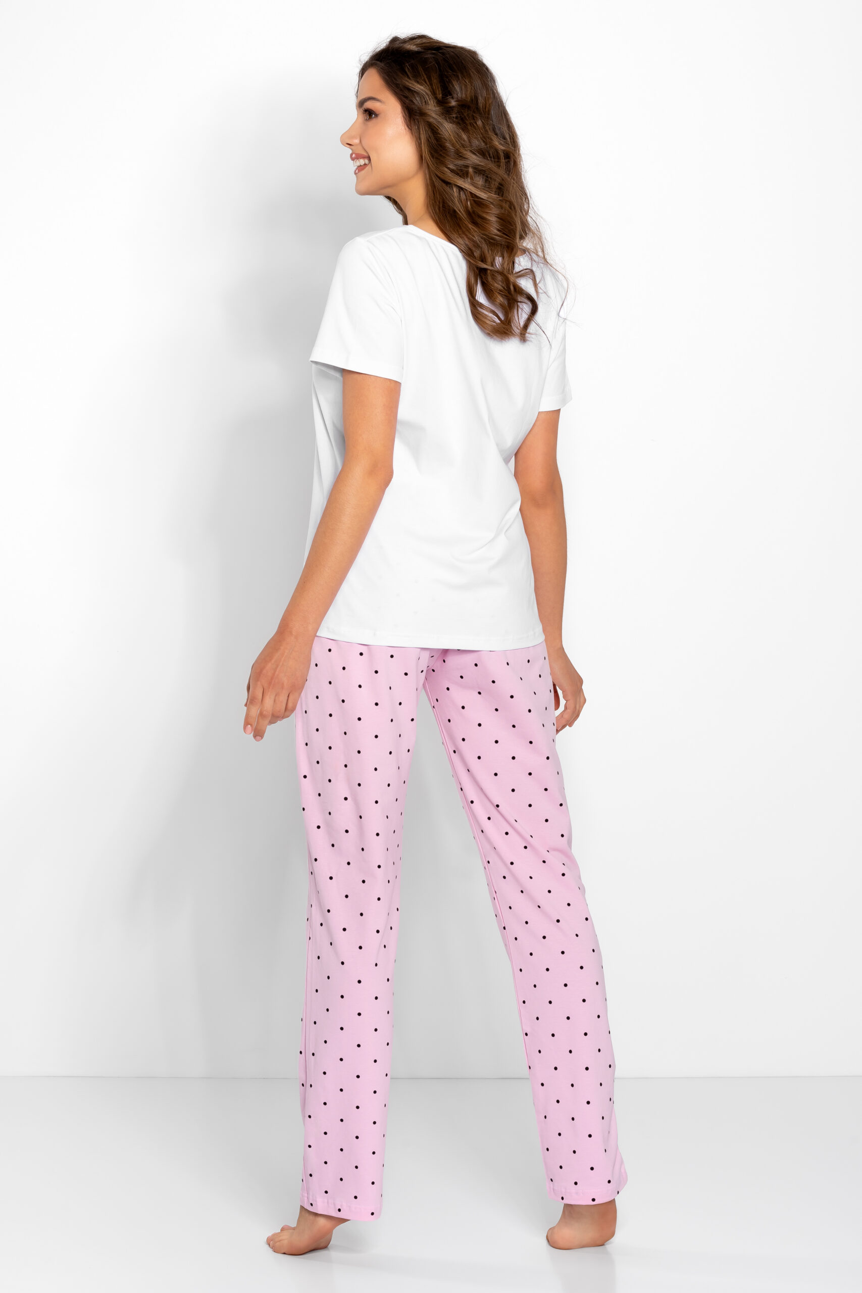 Piżama Damska Model Flawless 170006 White/Pink - Momenti Per Me - obrazek 2