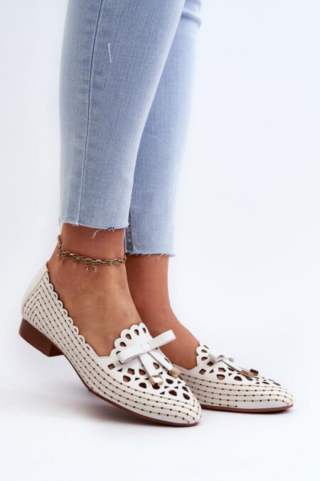 Baleriny Model Nestavia ASA222-1 White - Step in style