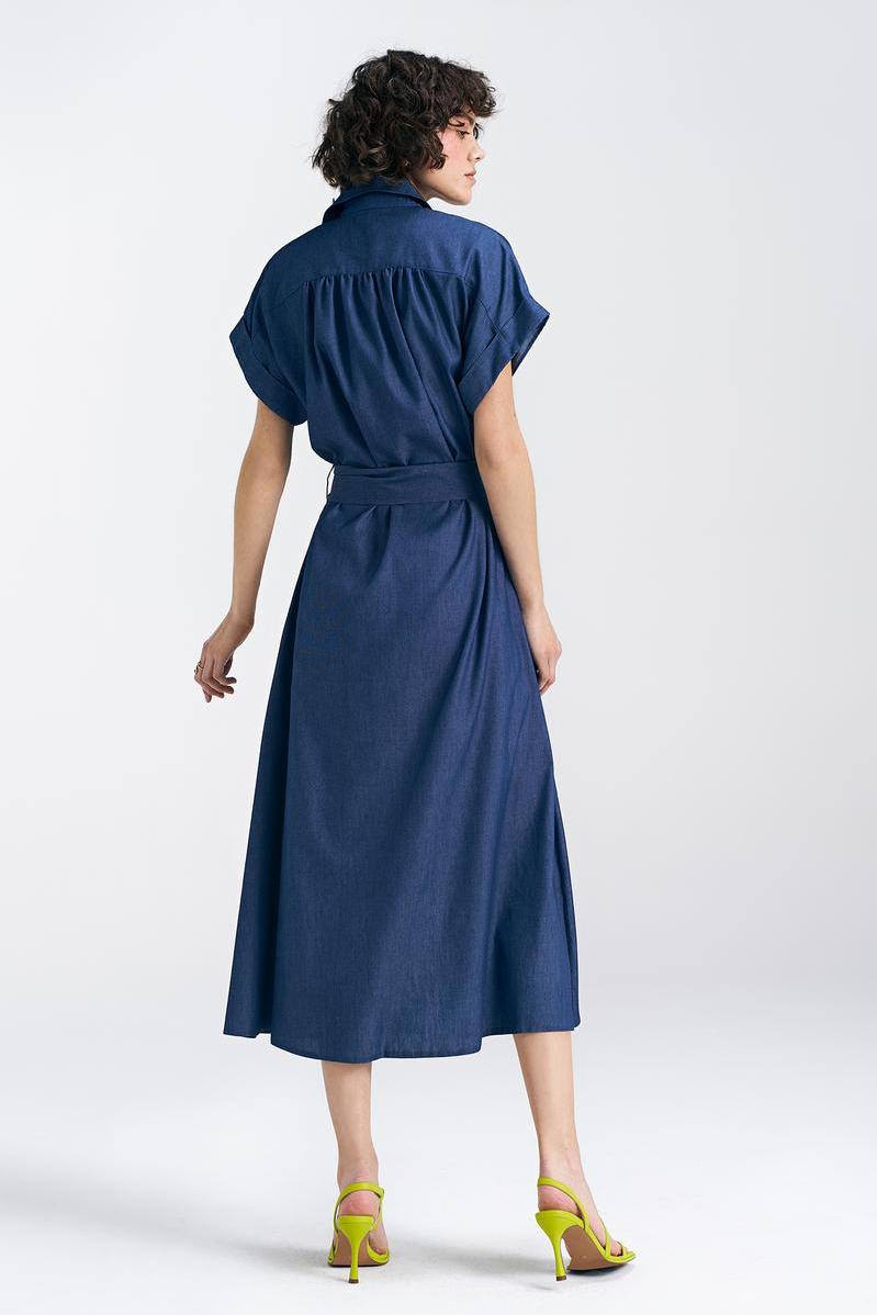 Sukienka jeansowa, luźna S242 Denim - Nife - obrazek 3