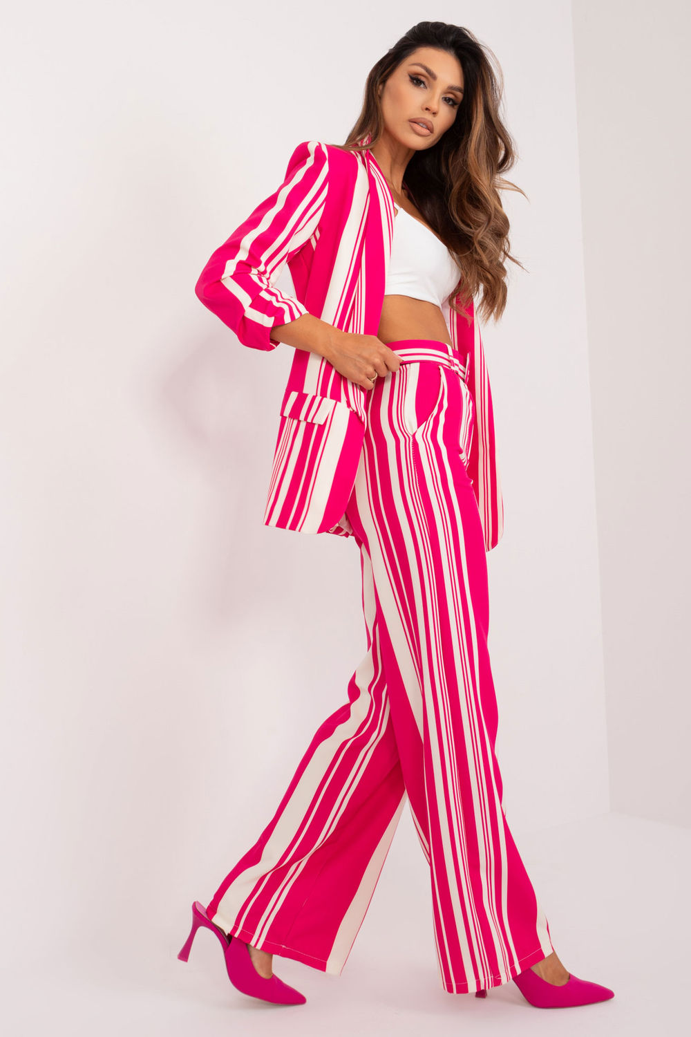 Spodnie Damskie Model DHJ-SP-5077.27 Fuksja - Italy Moda - obrazek 2