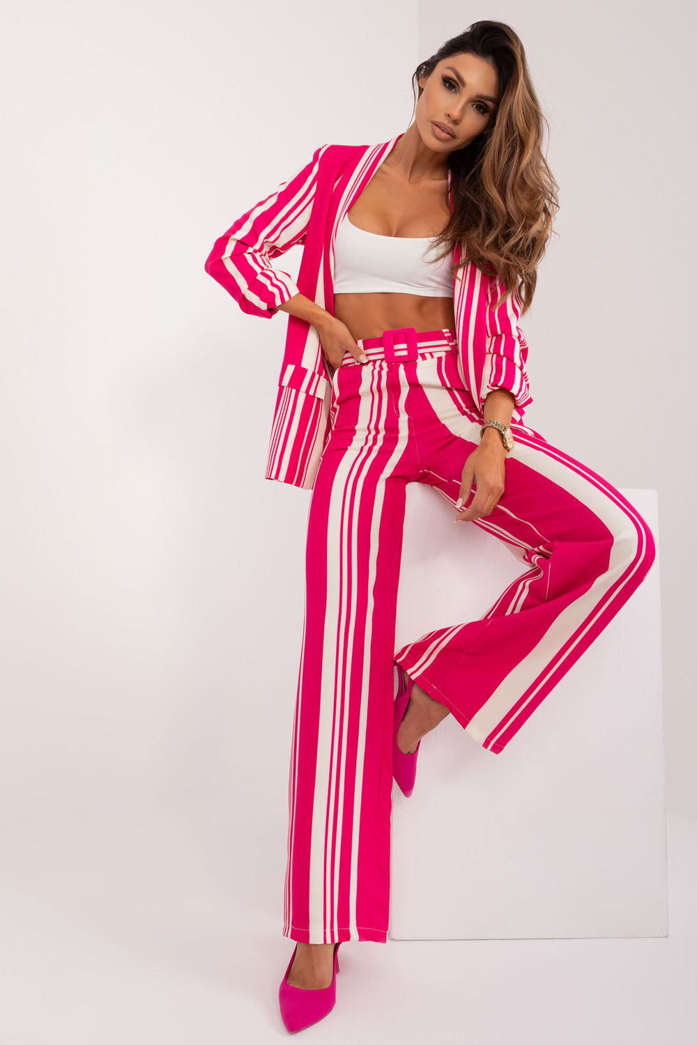 Spodnie Damskie Model DHJ-SP-5077.27 Fuksja - Italy Moda - obrazek 4