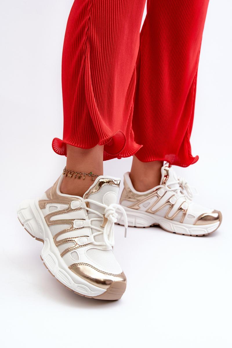 Buty Sportowe Model Ahmani NB633P White/Gold - Step in style - obrazek 3