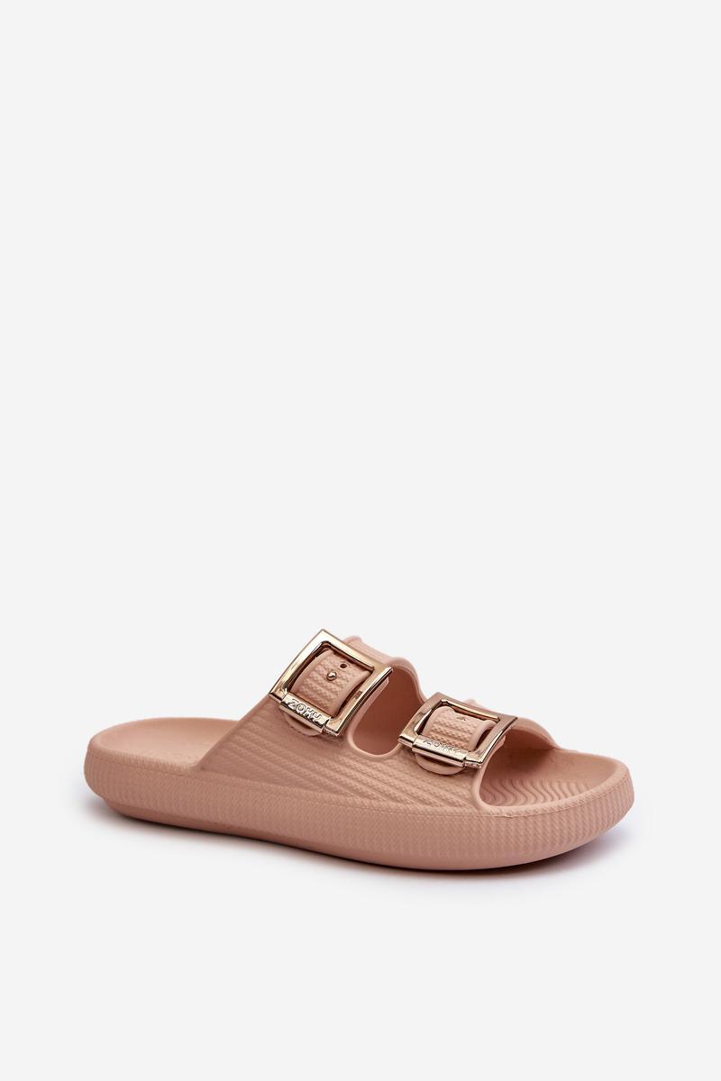 Sandał Klapki Model Zaxy LL285087 Beige - Step in style - obrazek 2