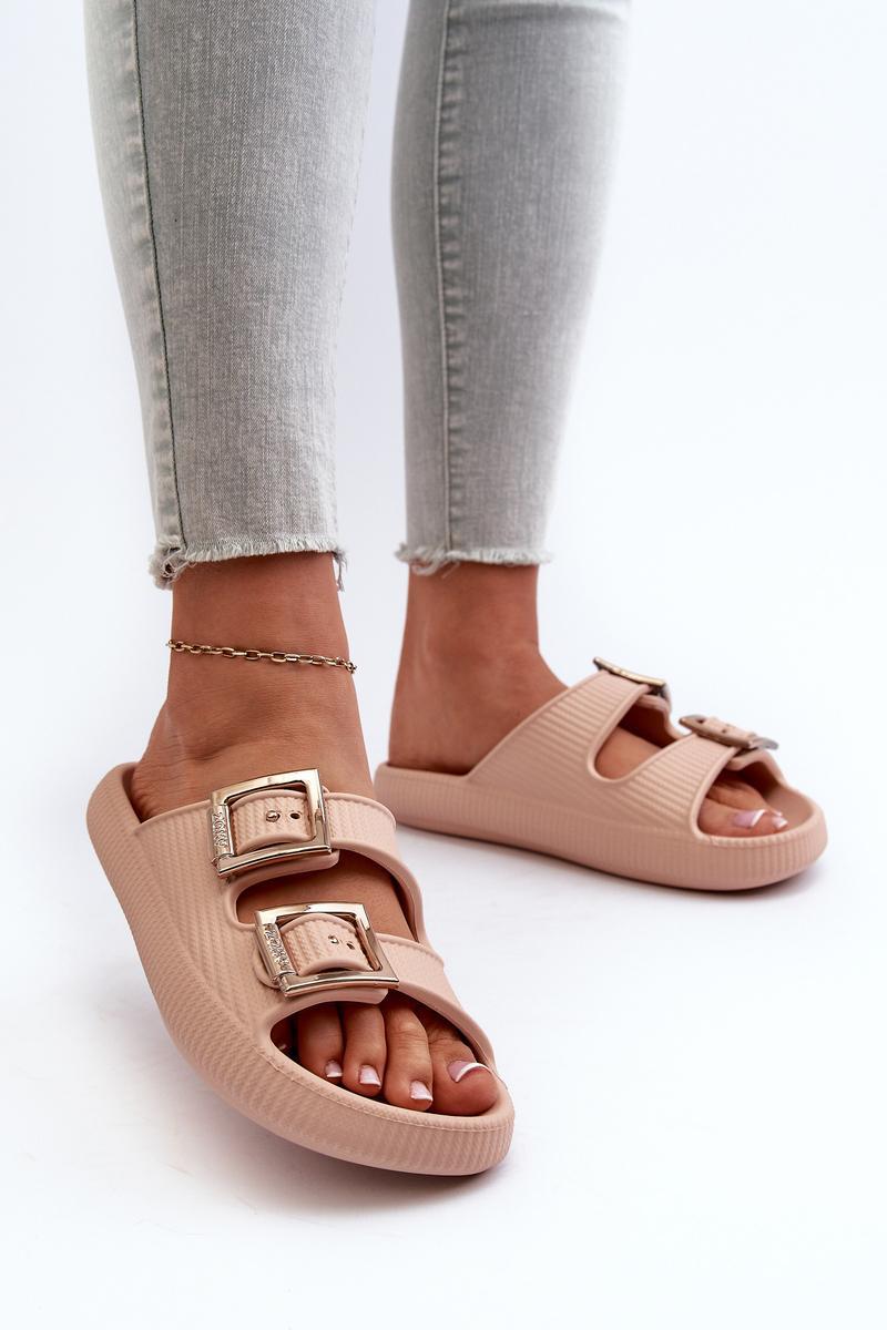 Sandał Klapki Model Zaxy LL285087 Beige - Step in style - obrazek 3