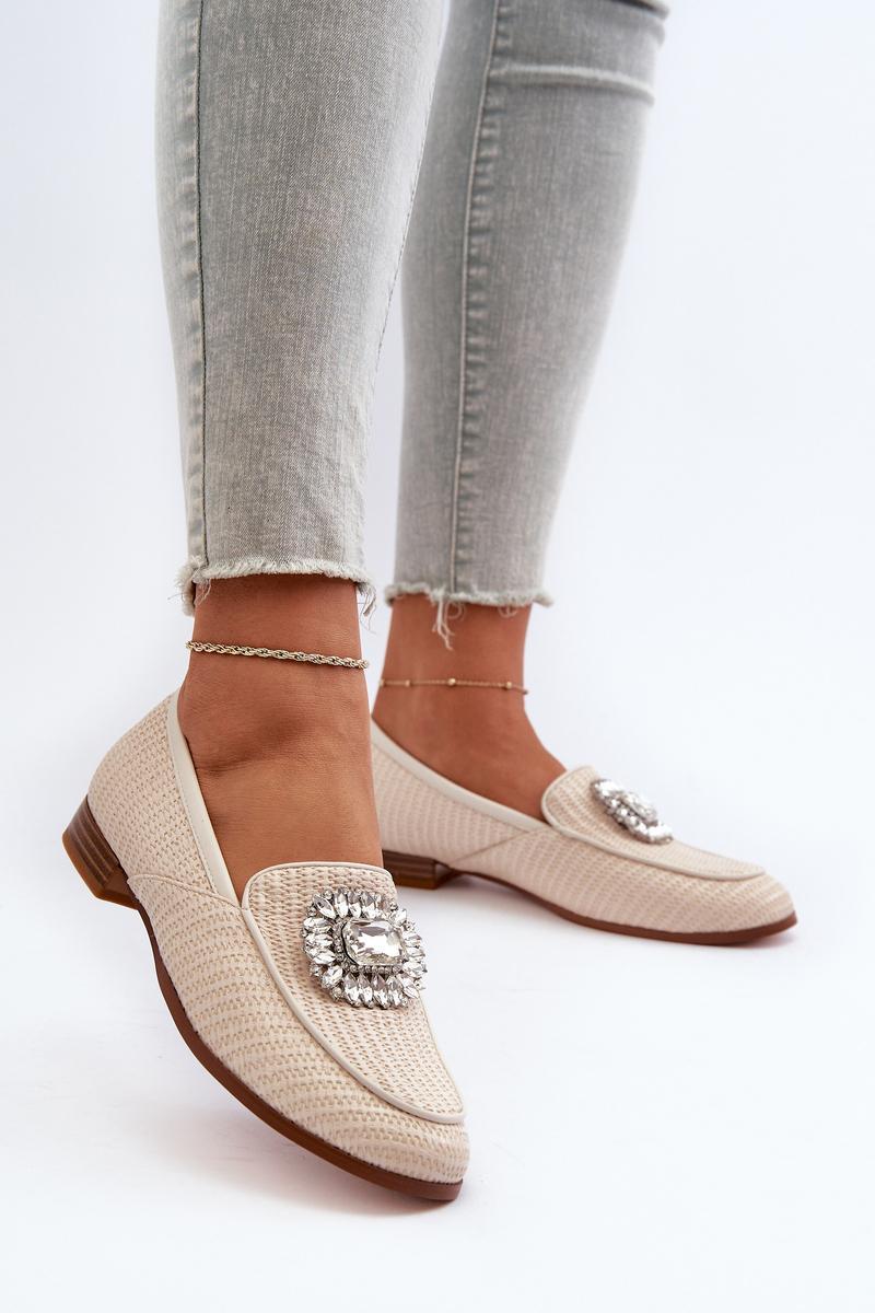 Mokasyny Model DA MR38-676 Beige - Step in style - obrazek 3