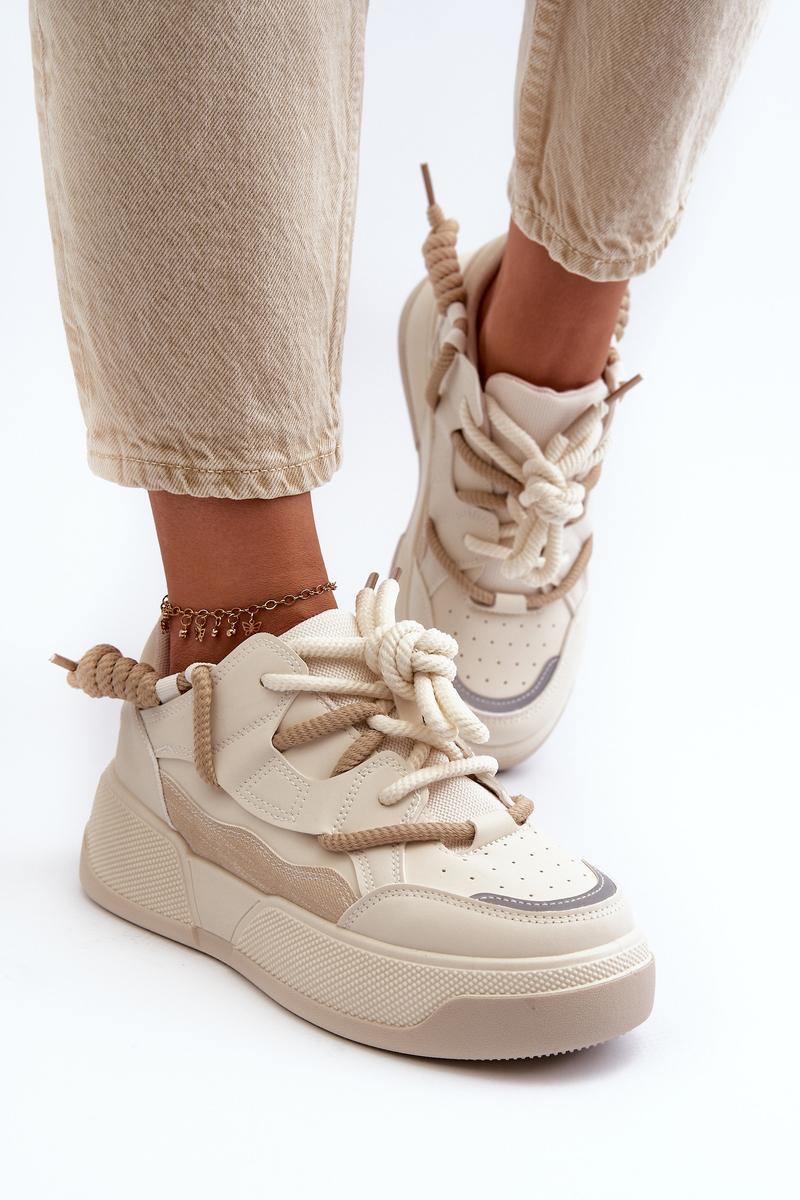 Buty Sportowe Model Moariella VL232P Beige - Step in style - obrazek 3